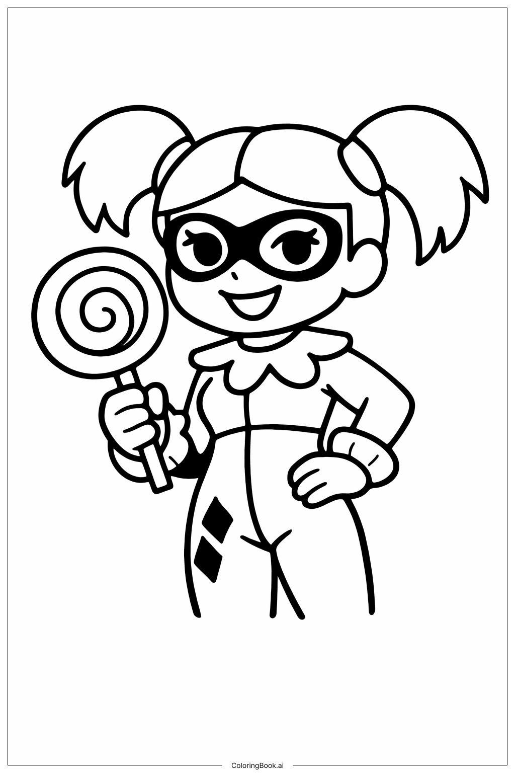  Trang tô màu Kẹo Mút Harley Quinn 