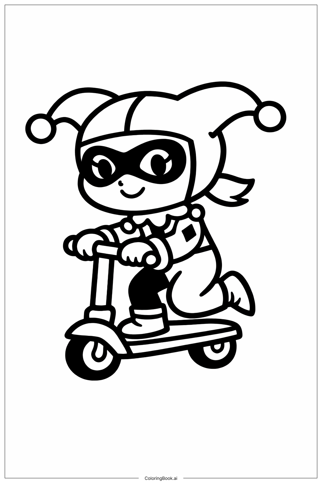  Trang tô màu Harley Quinn Trên Xe Tay Ga 