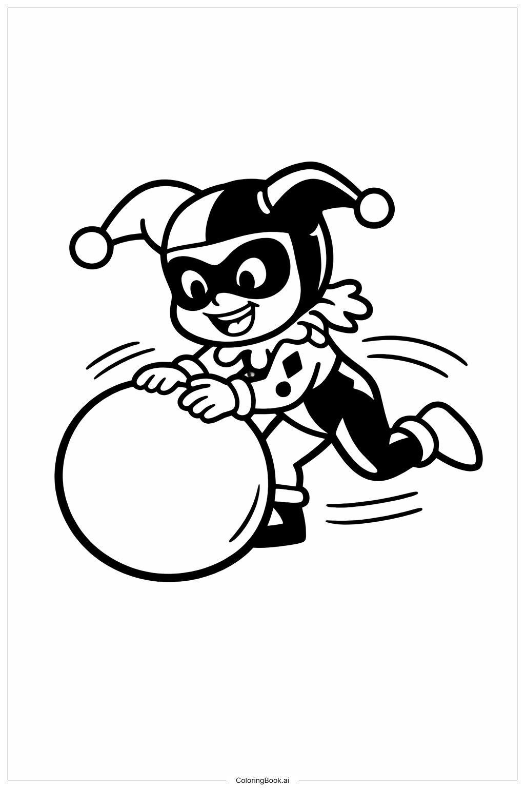 할리 퀸 공놀이 색칠공부 페이지