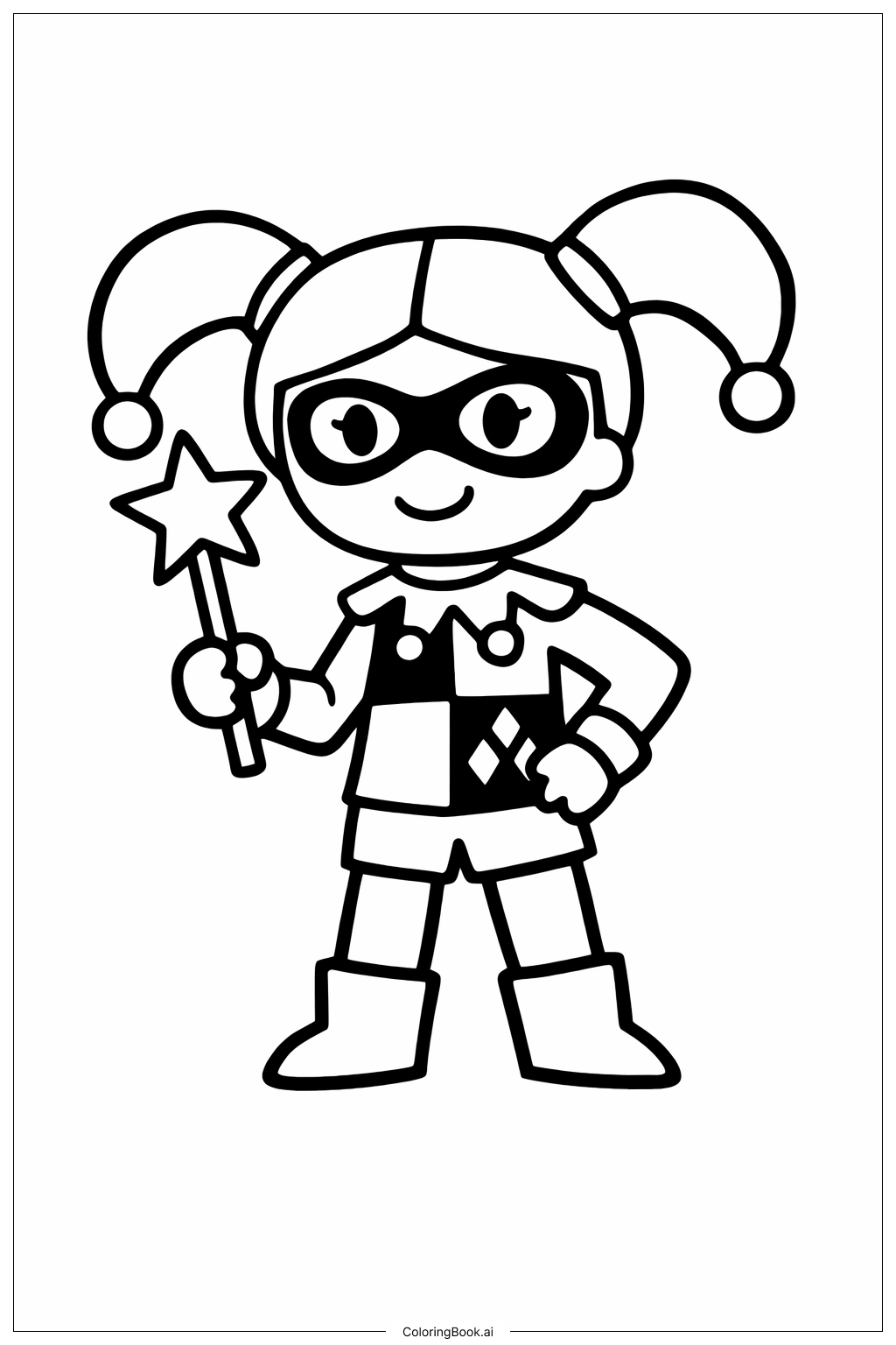  Trang tô màu Cây Đũa Phép Ngôi Sao Harley Quinn 