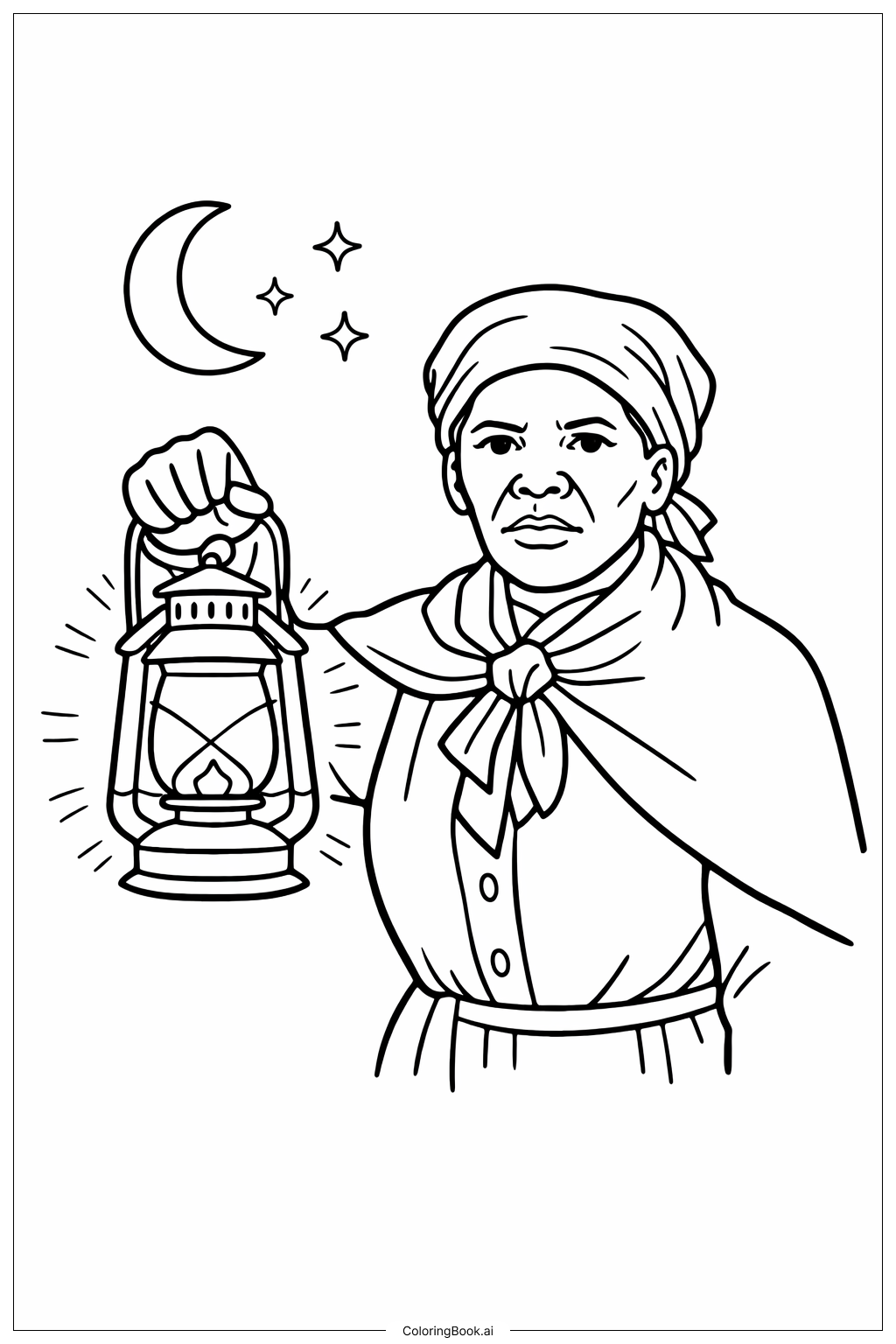  Trang tô màu Harriet Tubman Bằng Ánh Đèn Lồng 