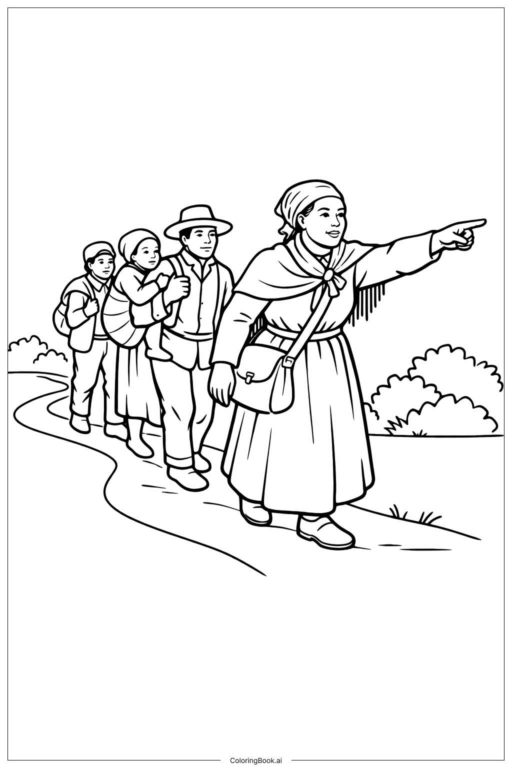  Trang tô màu Nhóm Dẫn Đường Harriet Tubman 