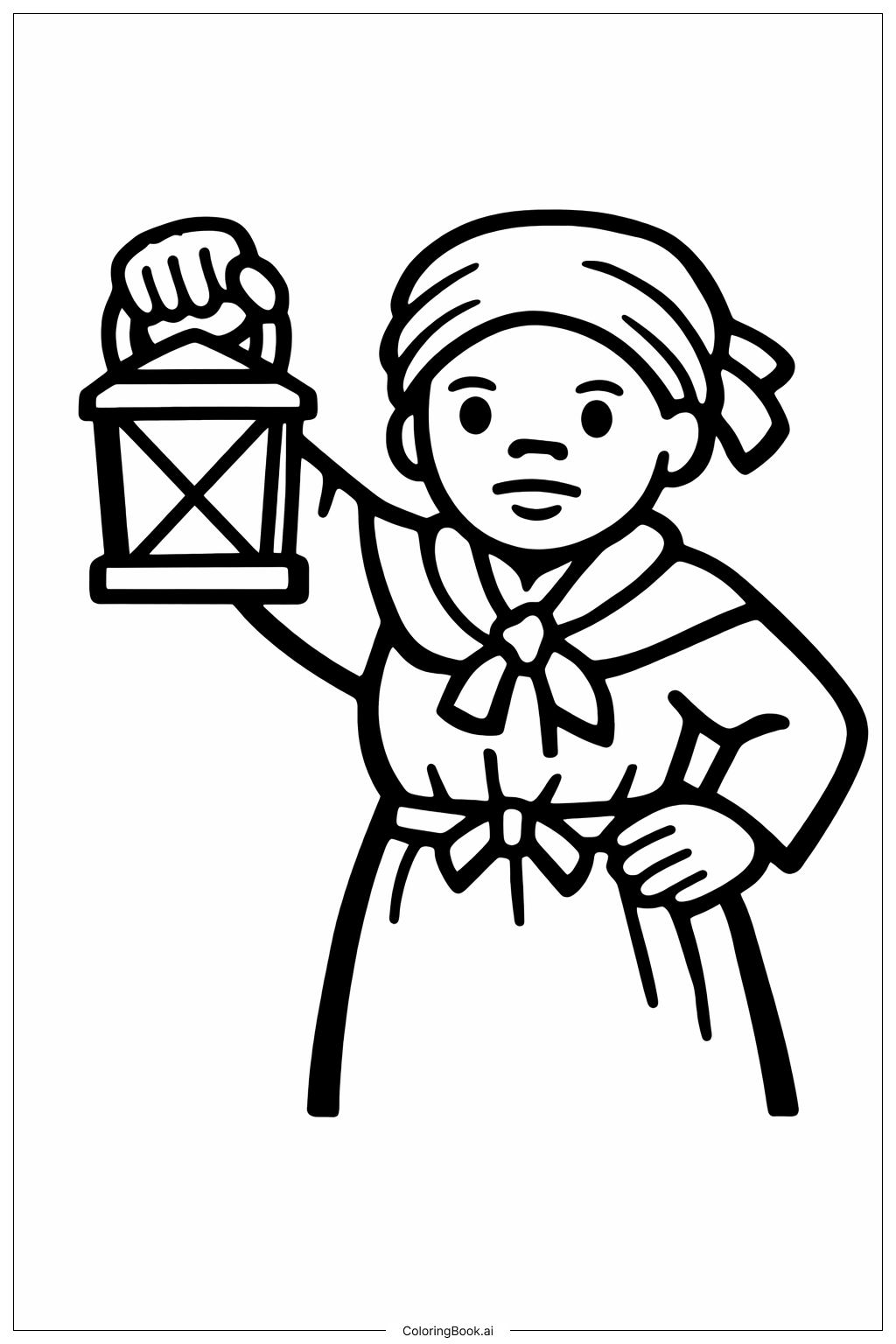  Harriet Tubman Holding Lantern High Coloring Page 