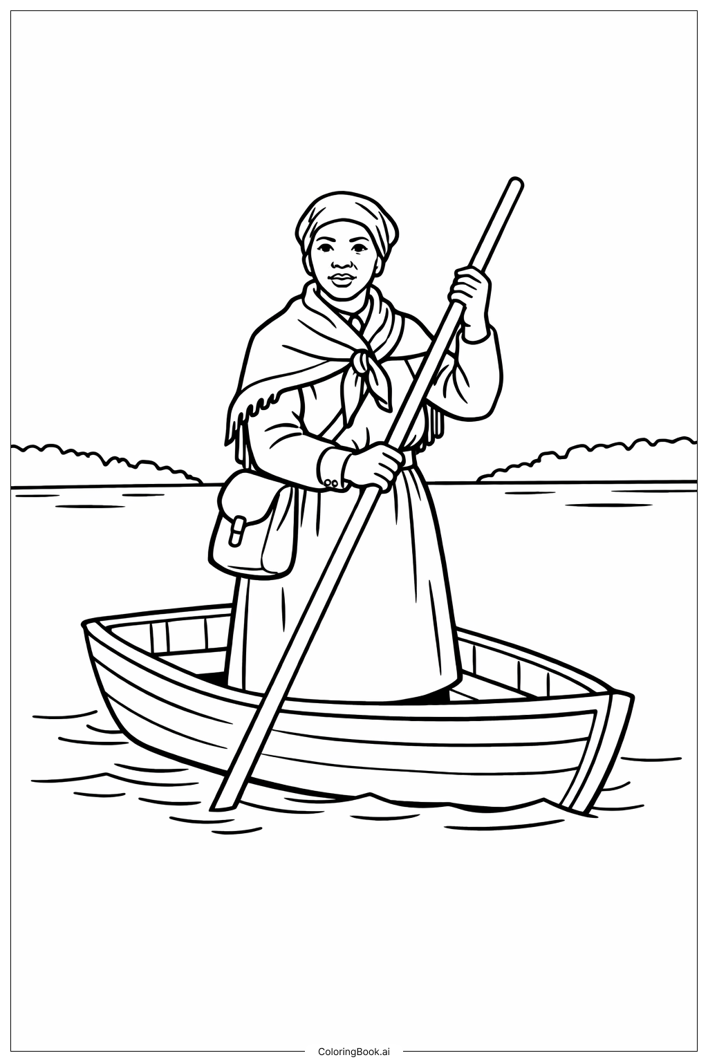  Harriet Tubman On Boat Coloring Page 