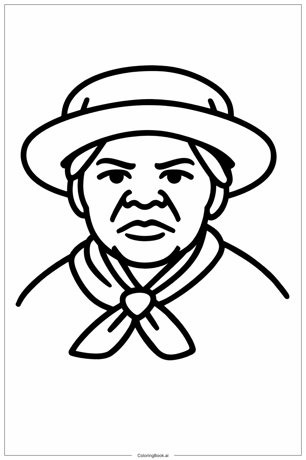  Harriet Tubman Portrait With Hat Coloring Page 
