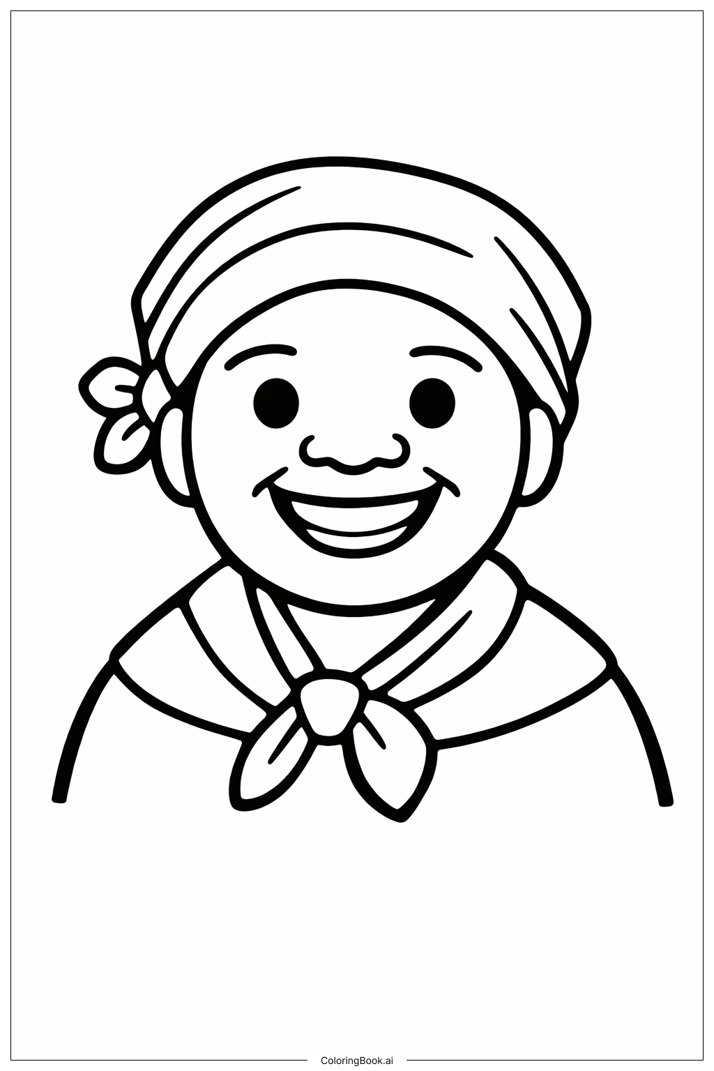  Trang tô màu Chân dung Harriet Tubman tươi cười 