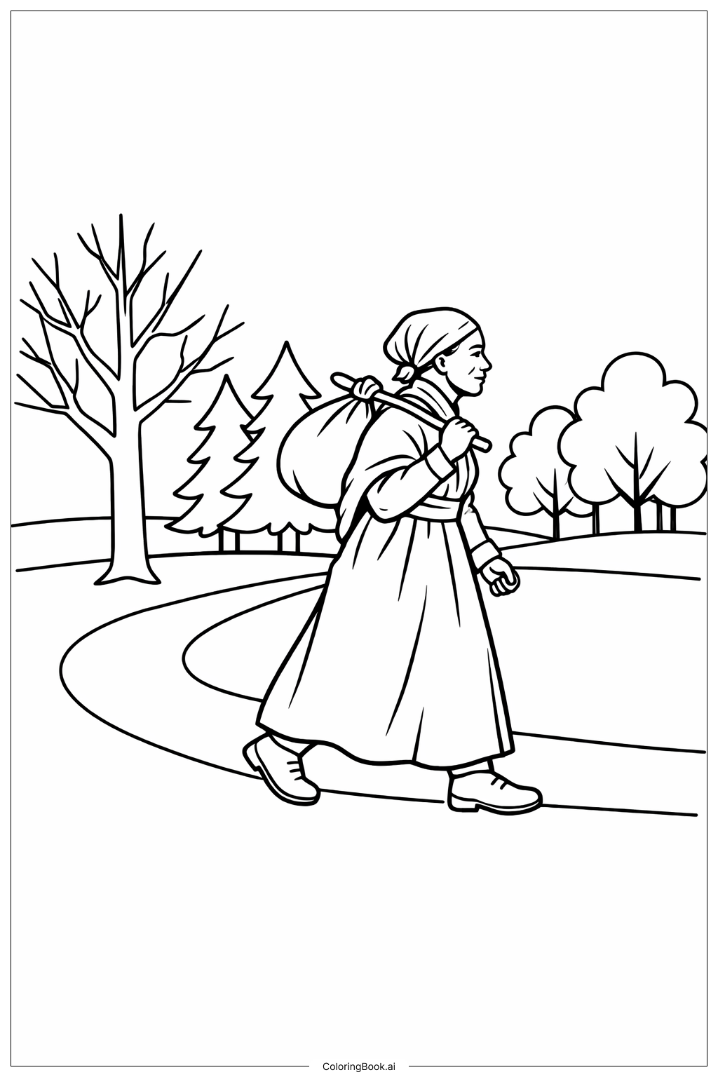 Harriet Tubman Walking Behind Trees