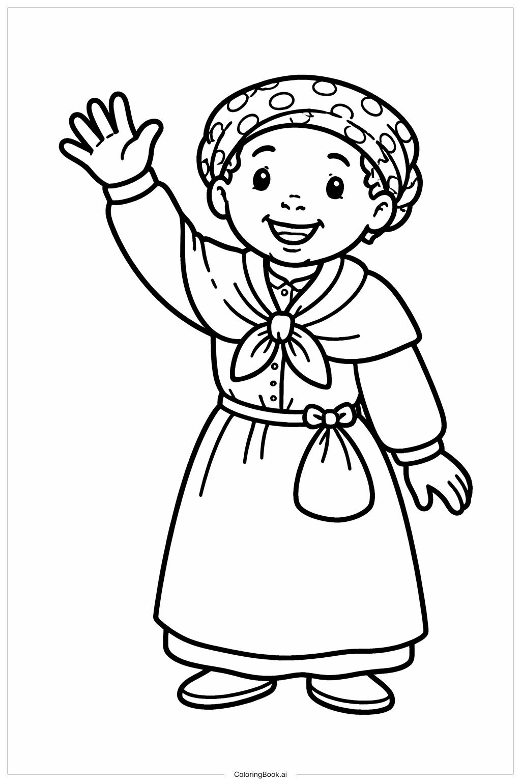  Harriet Tubman Waving Hand Coloring Page 