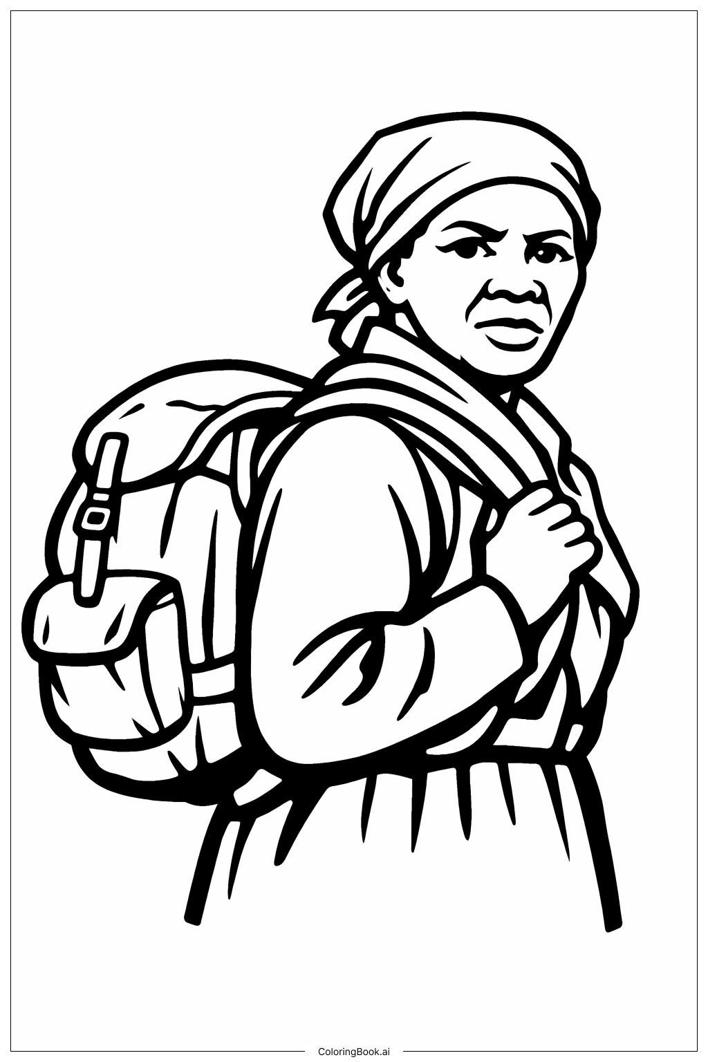  Trang tô màu Harriet Tubman Với Ba Lô 
