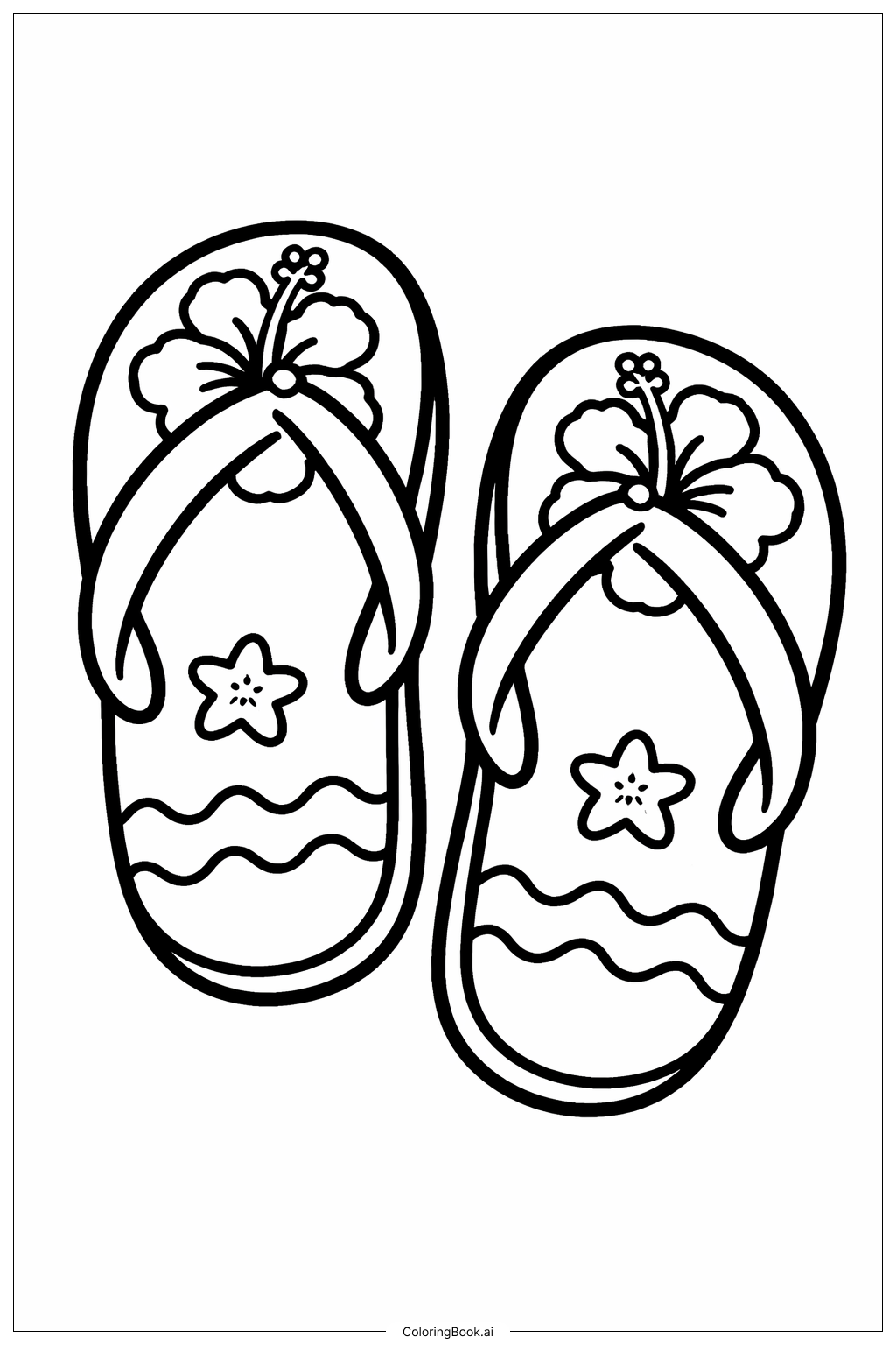  Page de coloriage Tongs Hawaii 