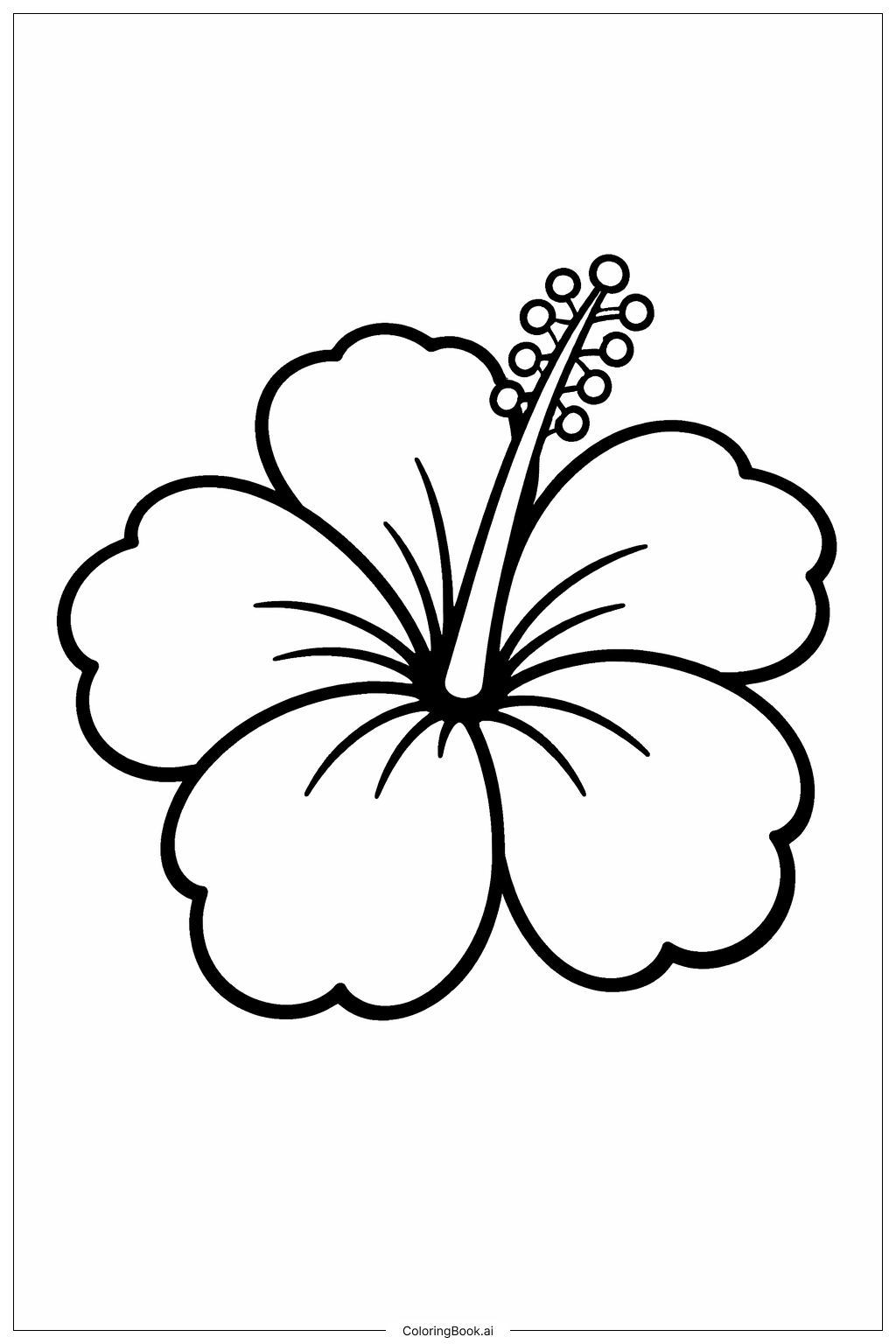  Page de coloriage Fleur d'hibiscus d'Hawaï 