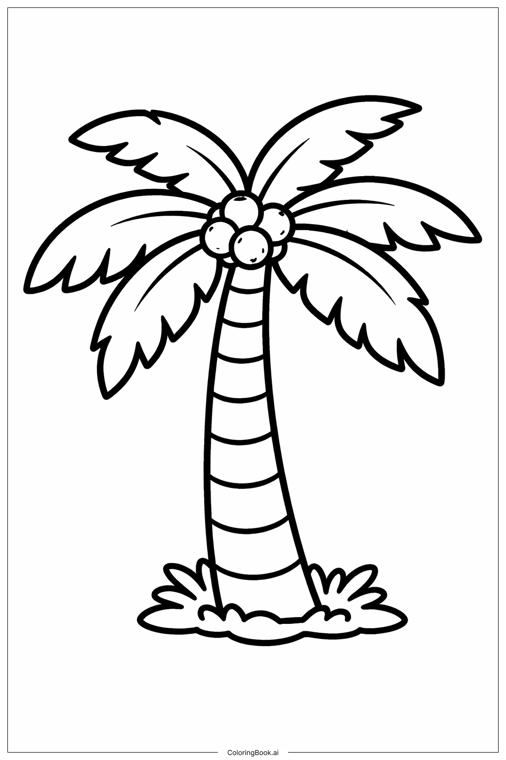  Page de coloriage Palmier d'Hawaï 