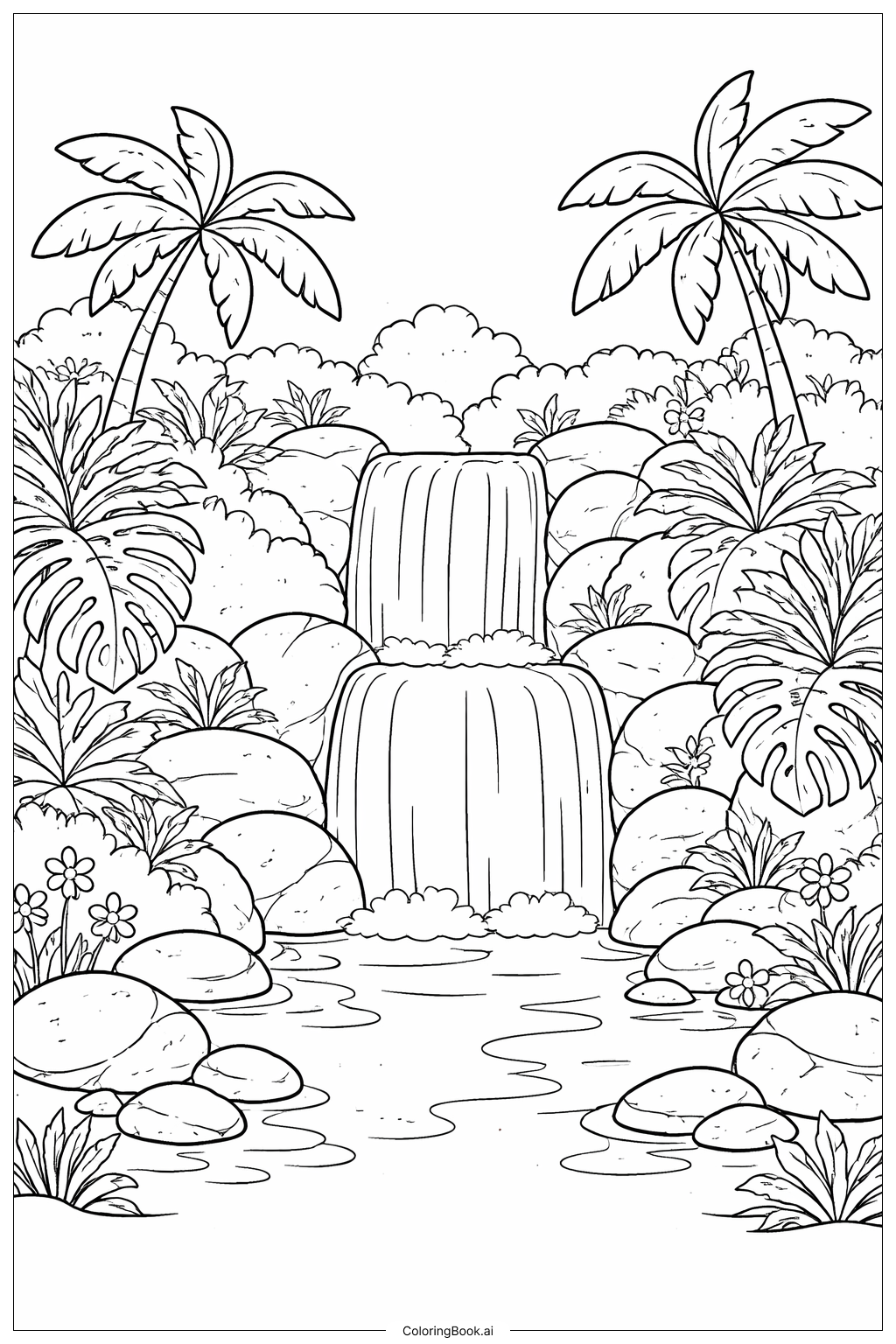 Cascade de la Forêt Tropicale d'Hawaï