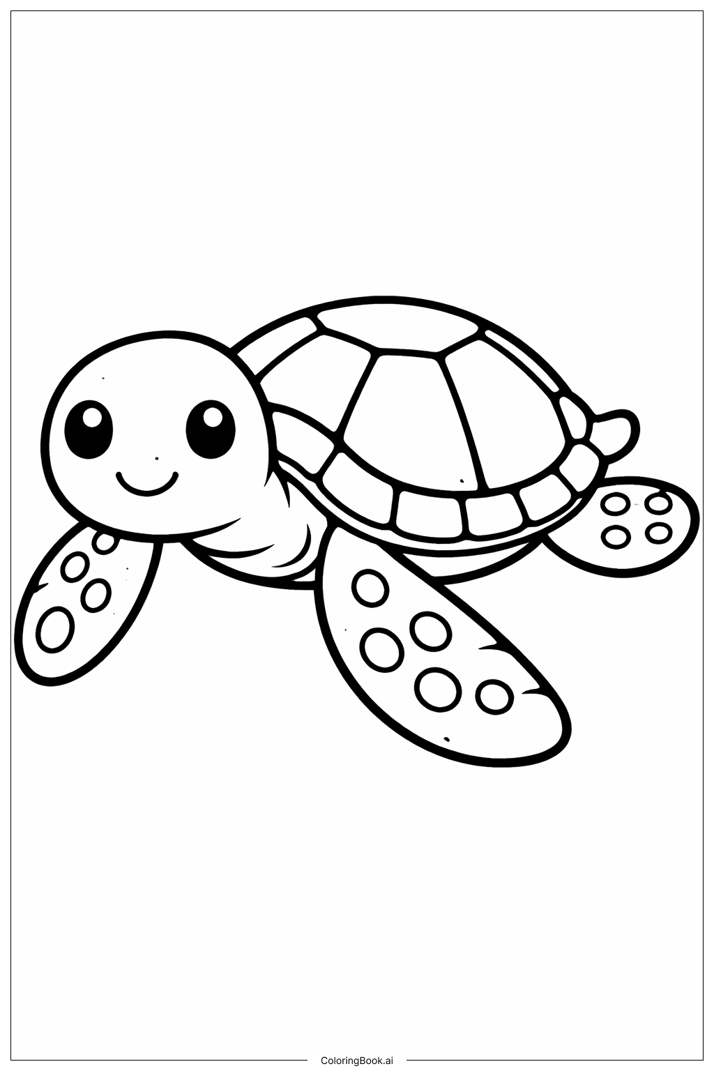  Page de coloriage Tortue de mer d'Hawaï 