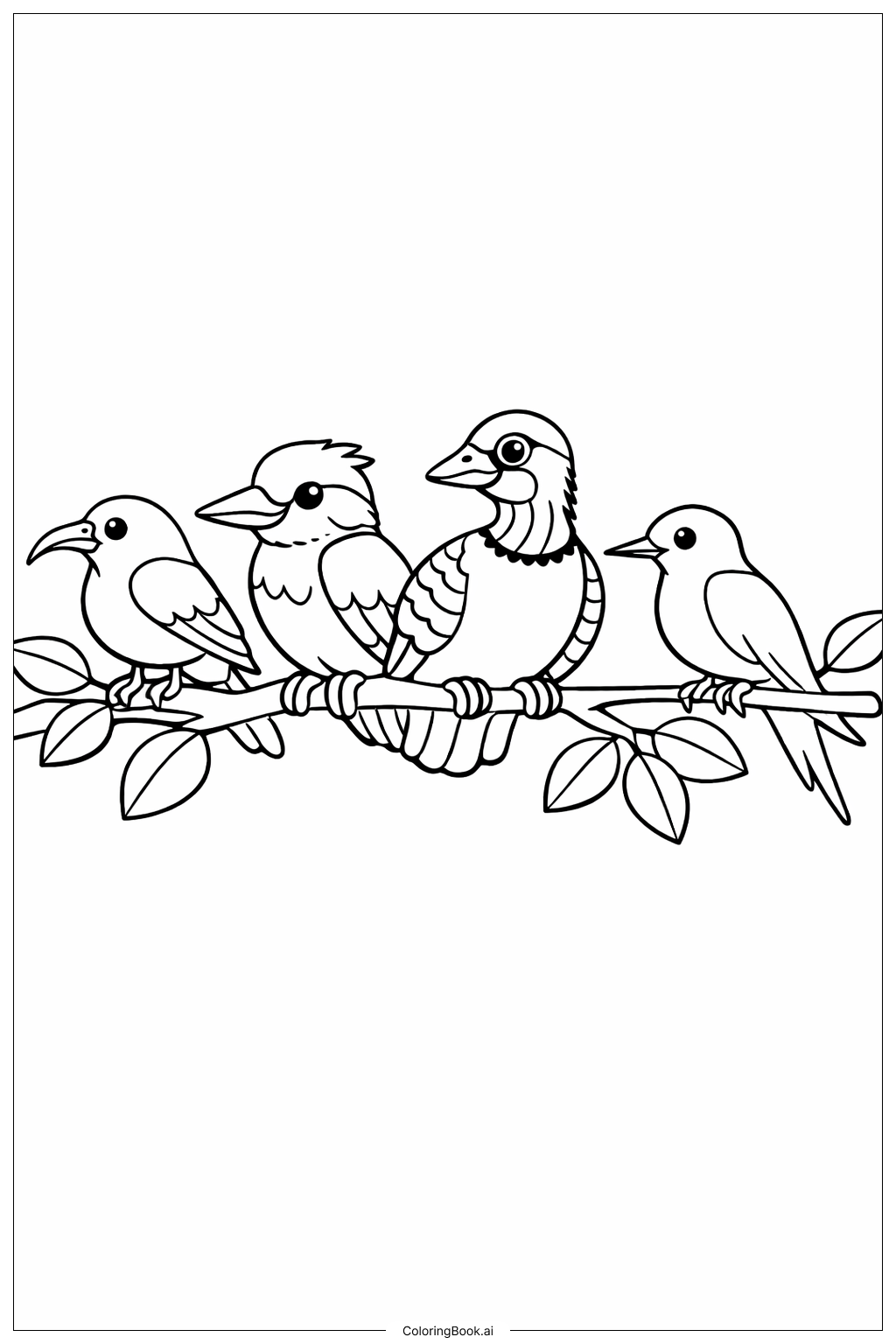  Page de coloriage Oiseaux tropicaux d'Hawaï 