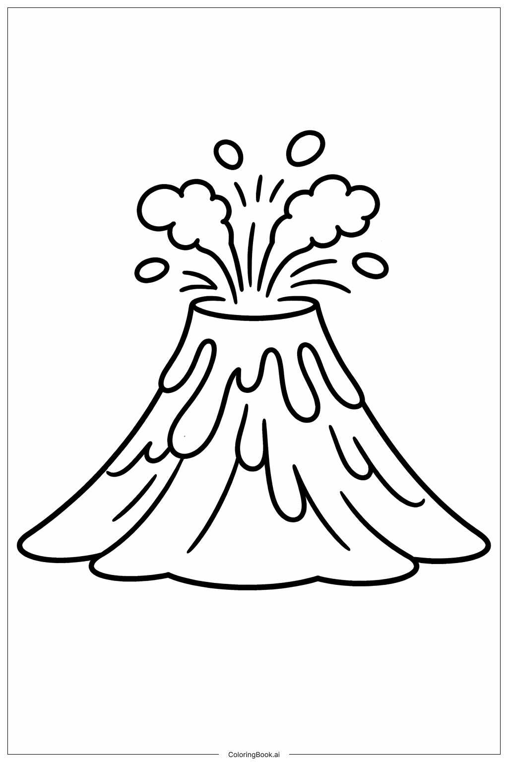  Page de coloriage Volcan d'Hawaï 