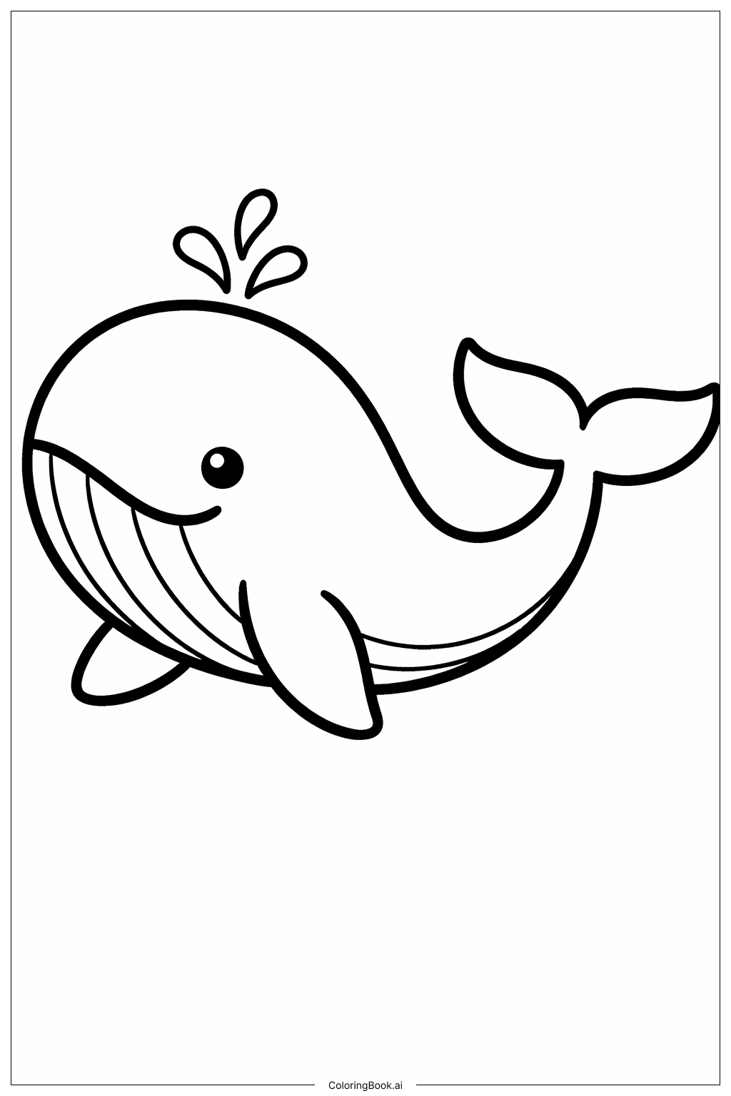  Page de coloriage Baleine d'Hawaii 