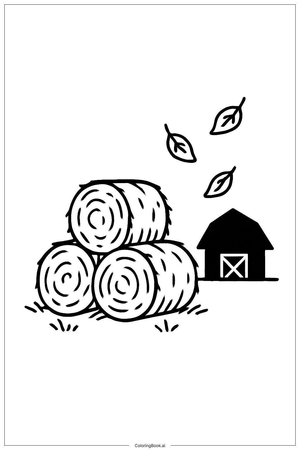  Haystack By Barn Fall Coloring Page 