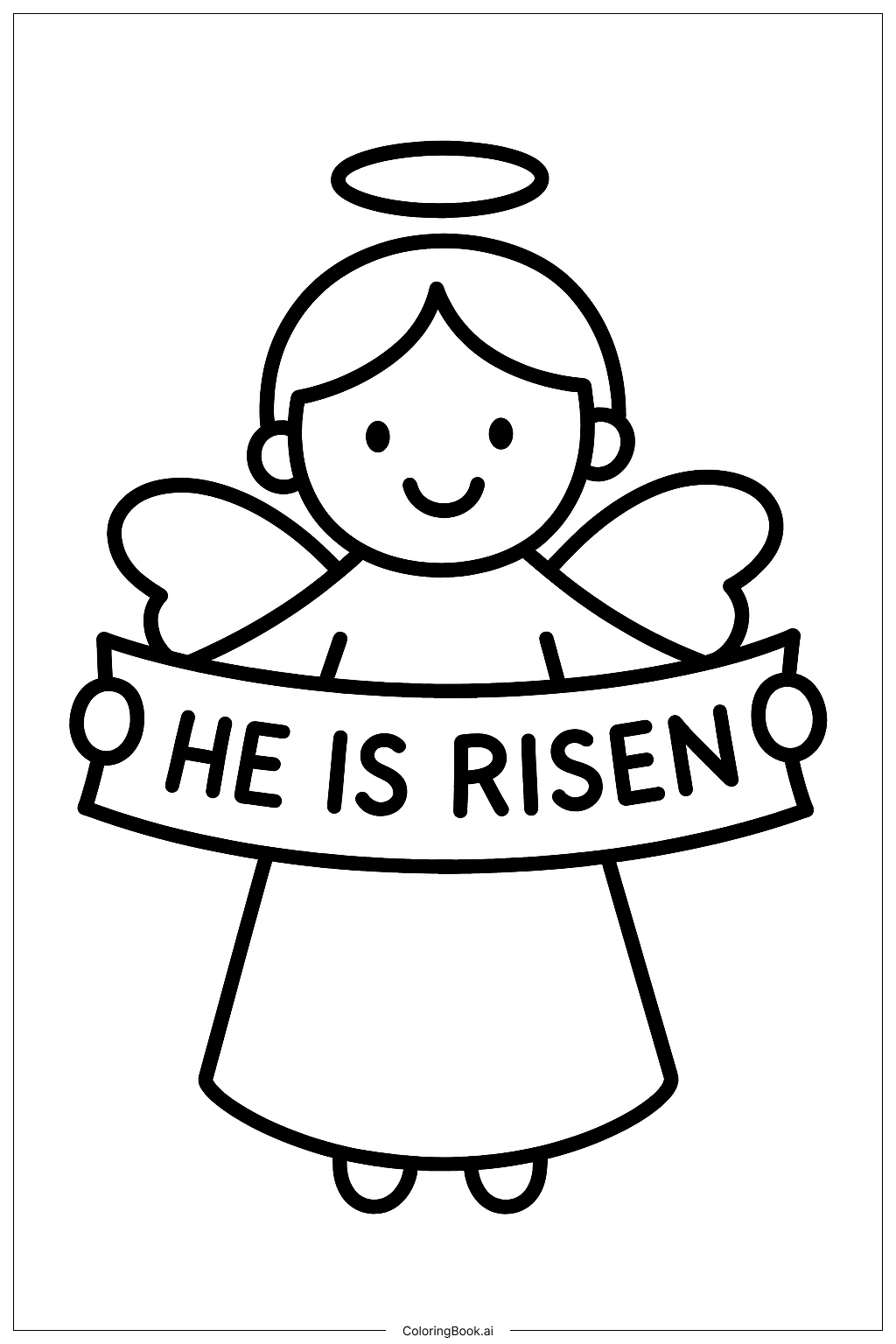  Página para colorear de Ángel Resucitado con Estandarte 