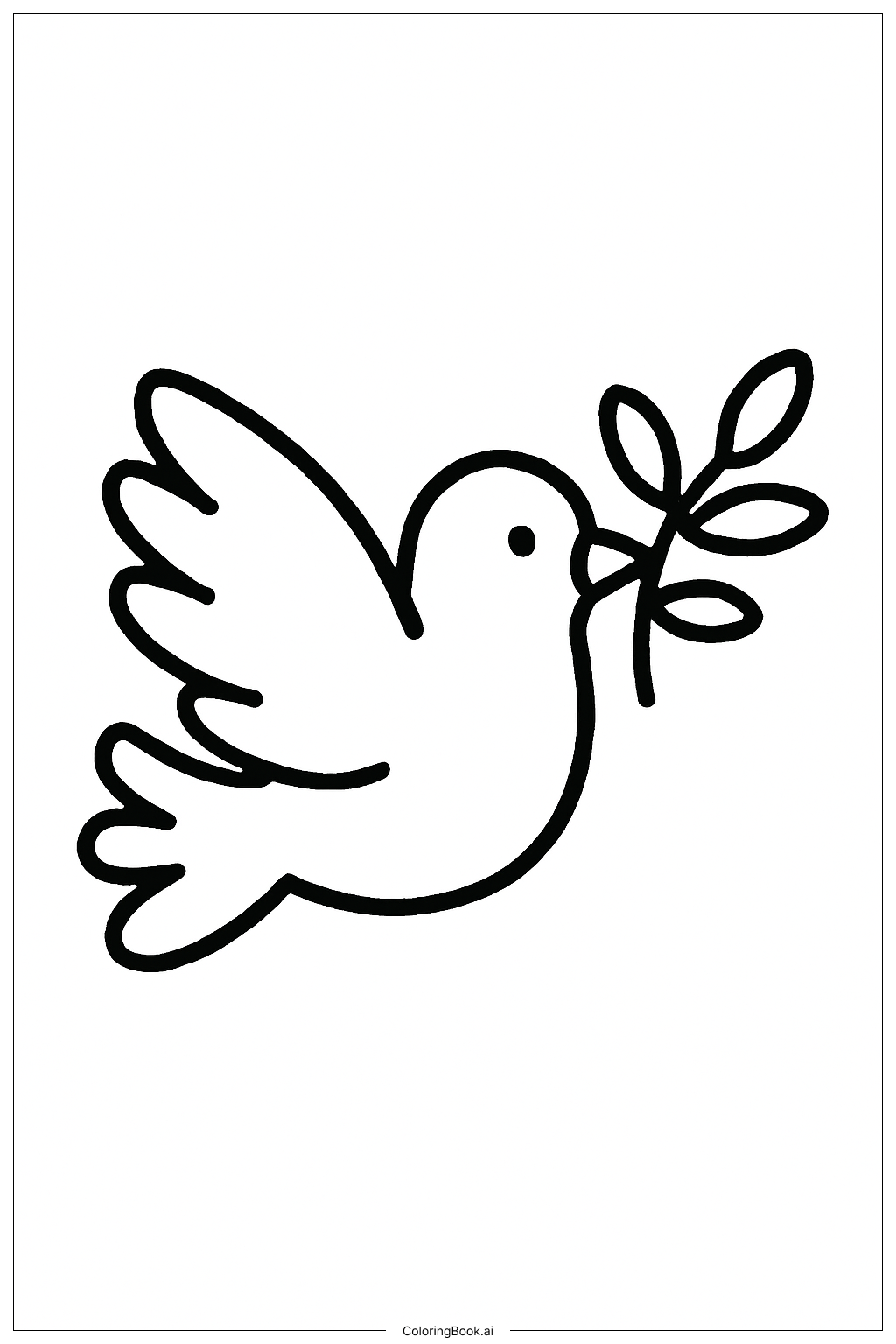  Página para colorear de Paloma con rama de olivo, Él ha resucitado 