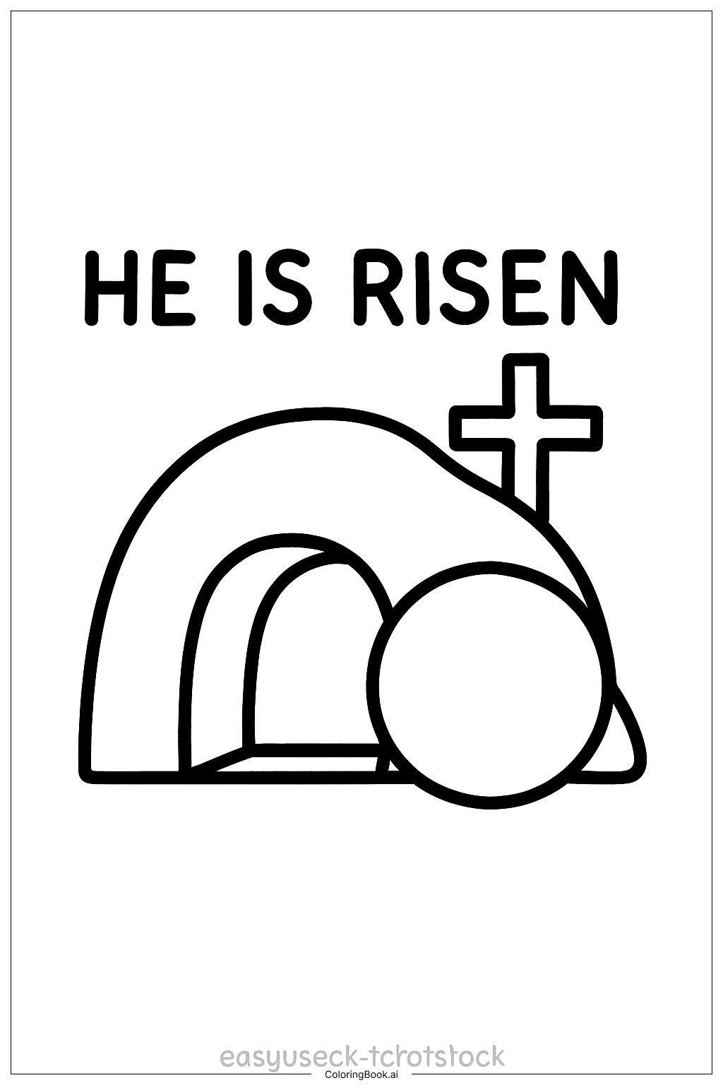  Página para colorear de Él ha resucitado Tumba vacía 