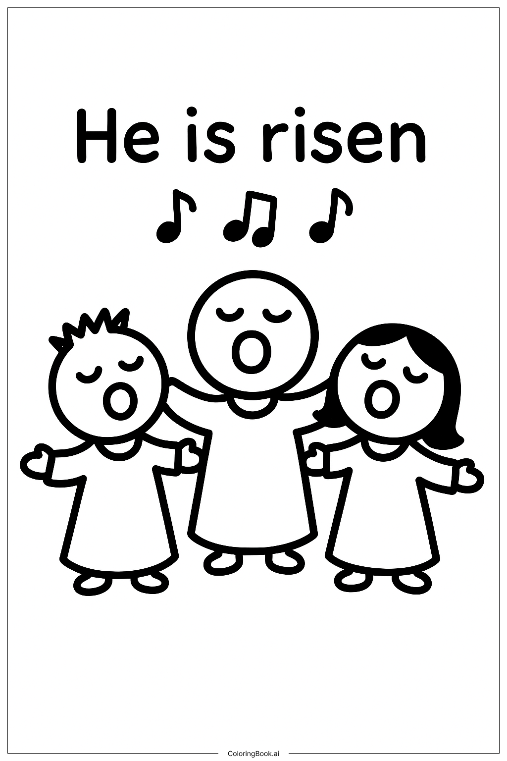  Página para colorear de Él ha resucitado Coro feliz 
