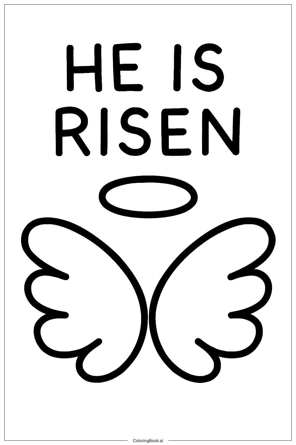  Página para colorear de Él Ha Resucitado Alas de Pequeño Ángel 
