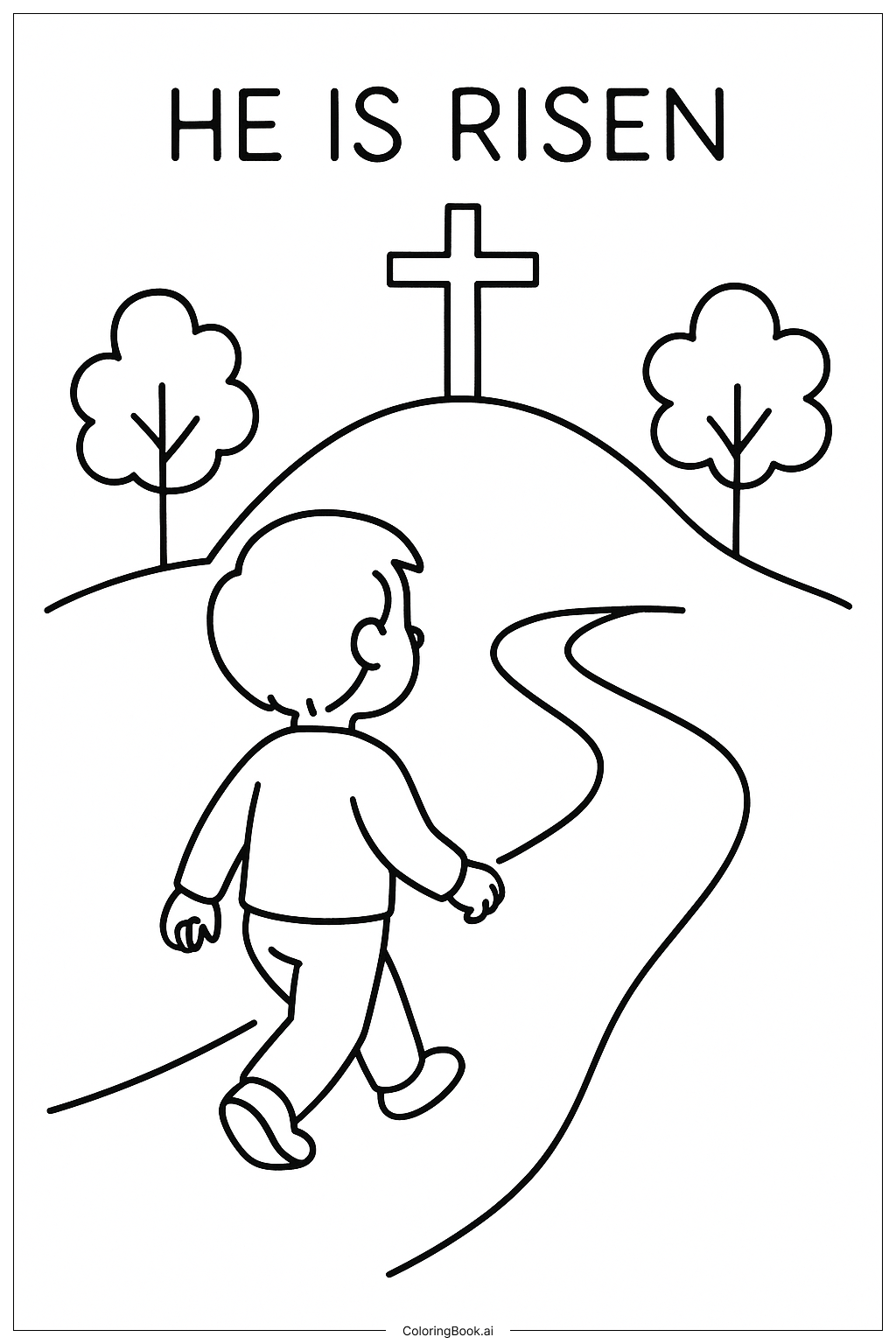  Página para colorear de Él Ha Resucitado Paseo Matutino 