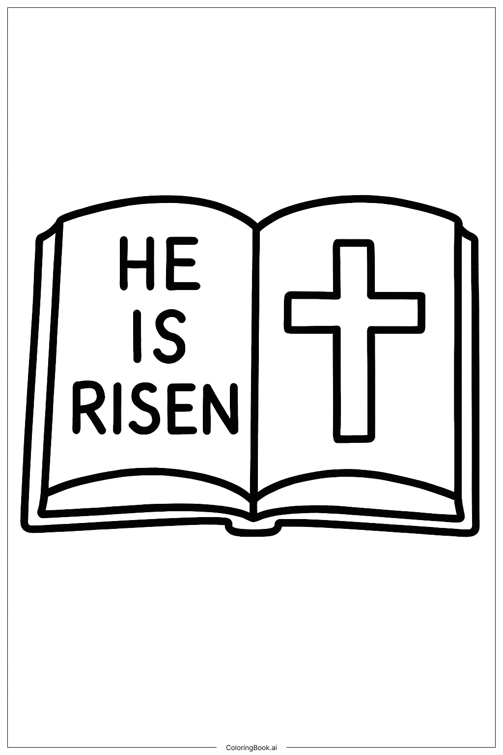  Página para colorear de Él ha resucitado Biblia abierta 