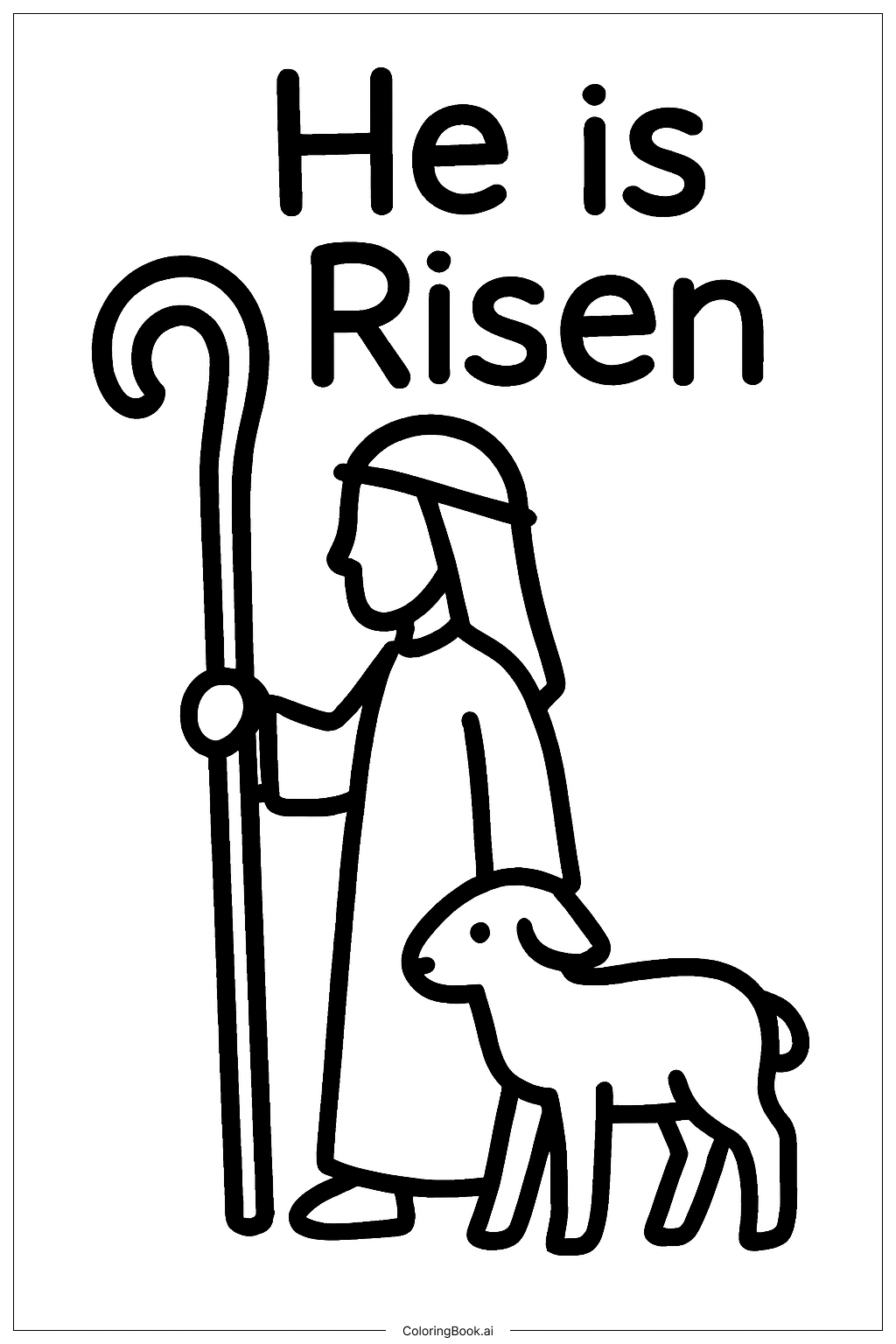  Página para colorear de Él ha resucitado, pastor y cordero 