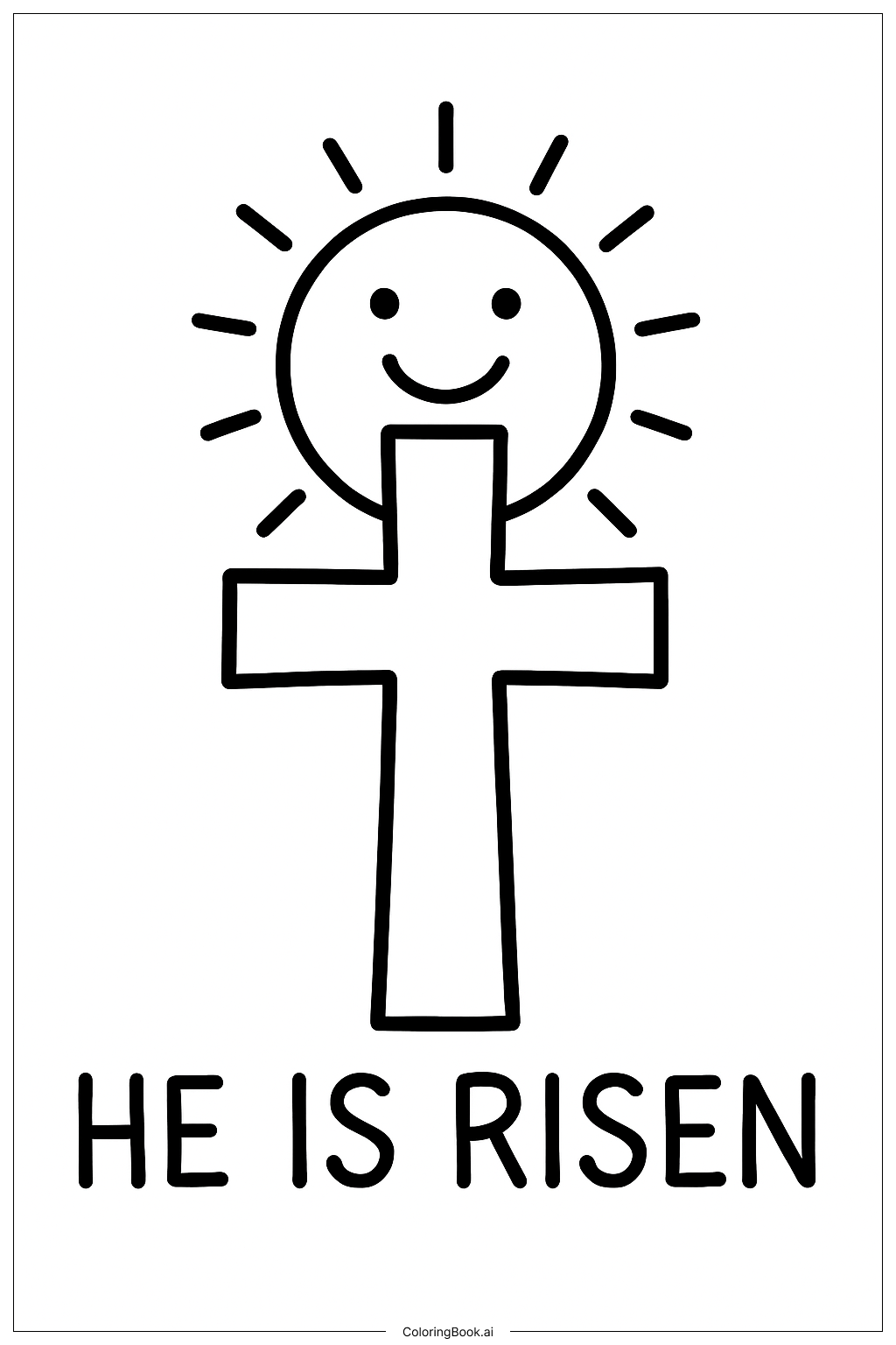  Página para colorear de Él Ha Resucitado Cruz del Amanecer 