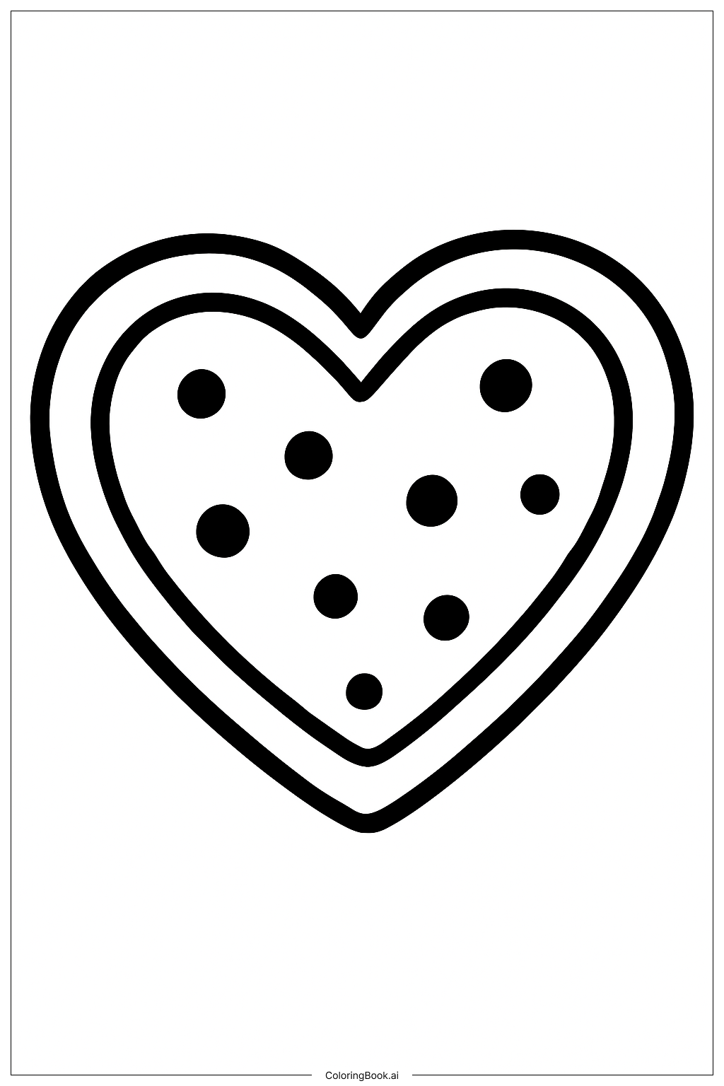 愛心餅乾著色頁