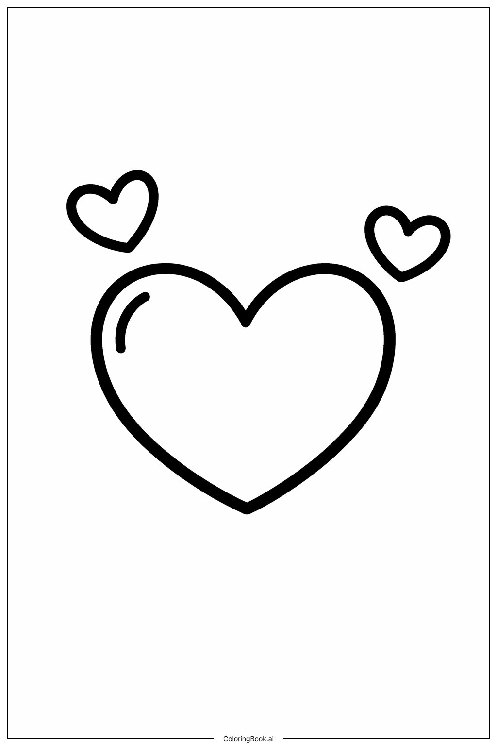  心形图案填色页 