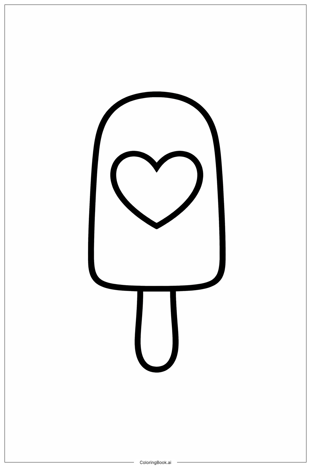  하트 아이스바 색칠공부 페이지 