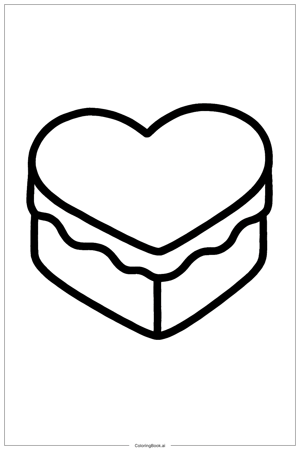  Heart Shaped Cake Coloring Page 