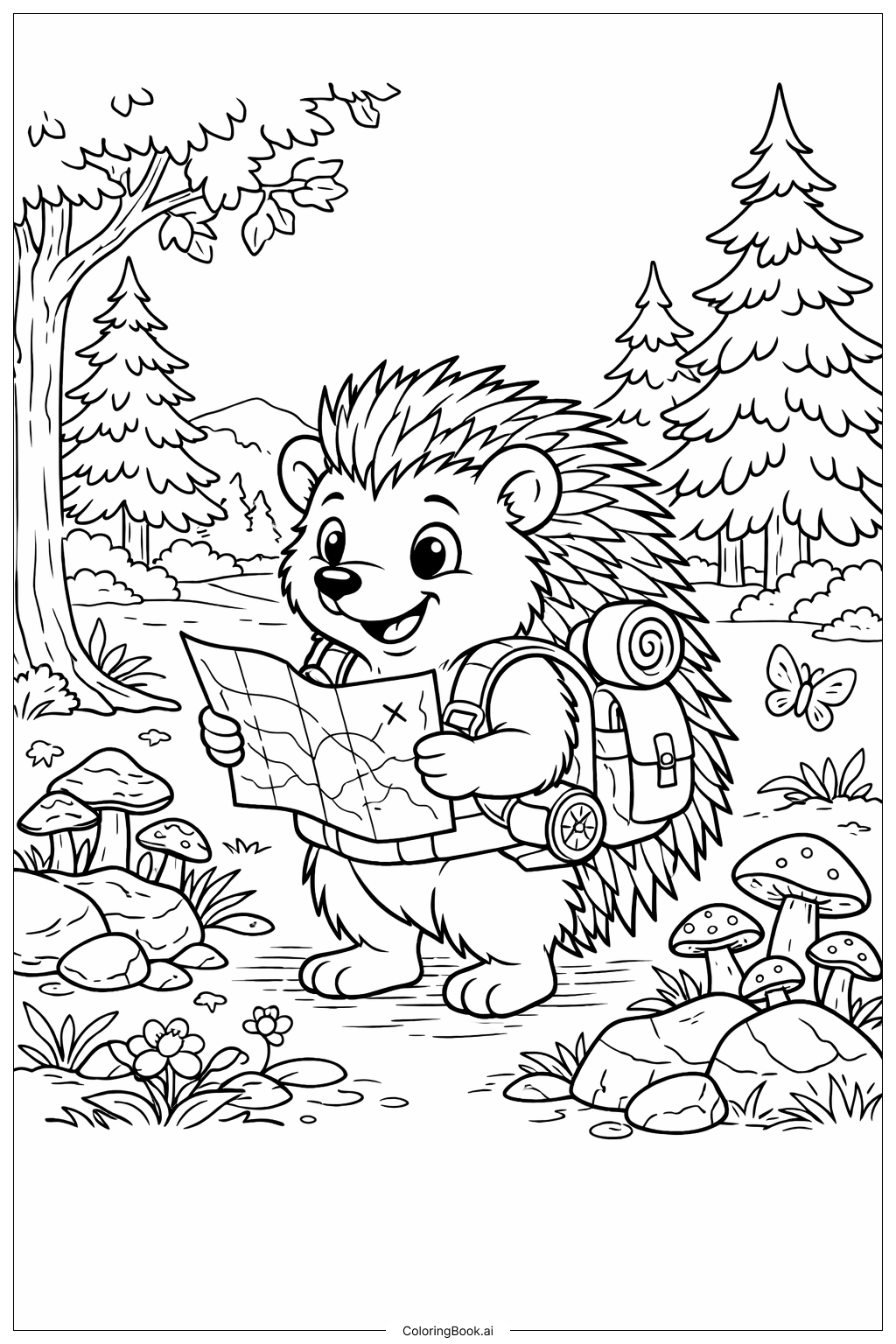  Igel-Entdecker im Waldlichtung Ausmalseite 