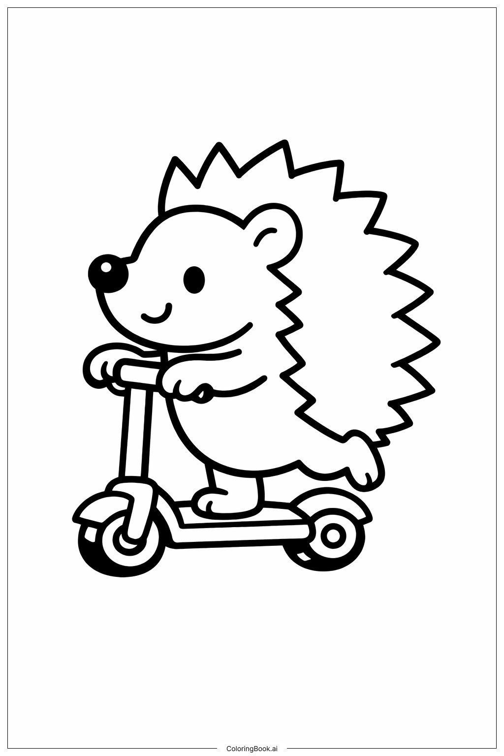 Igel auf dem Roller Ausmalseite 