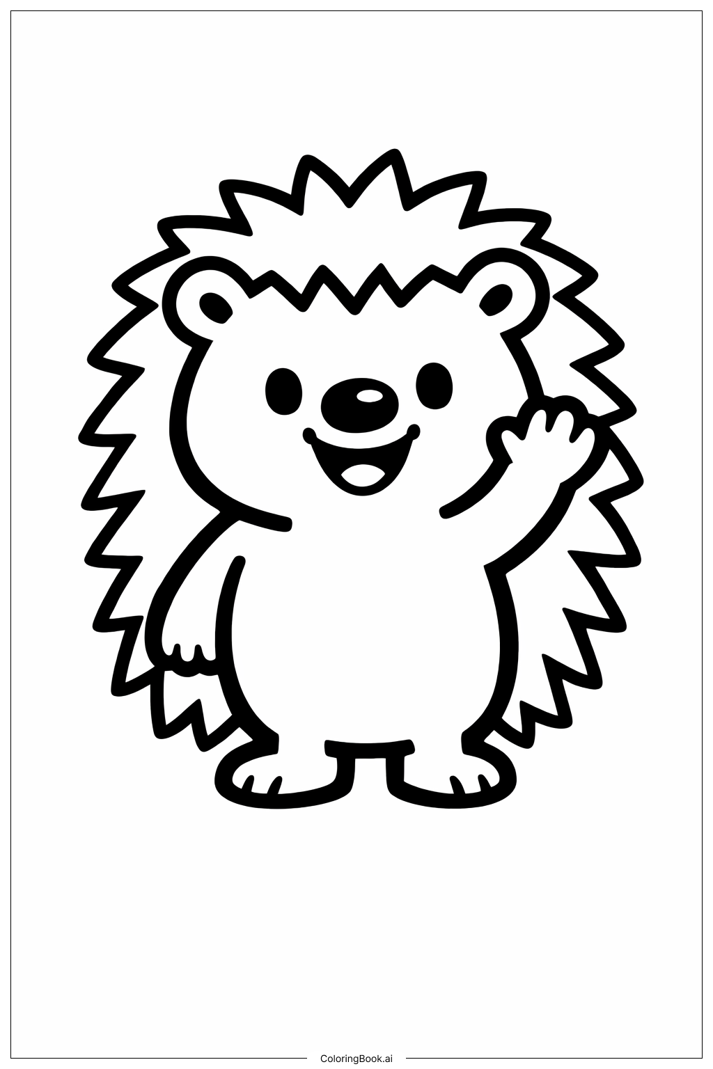  Friedlicher Igel Ausmalseite 