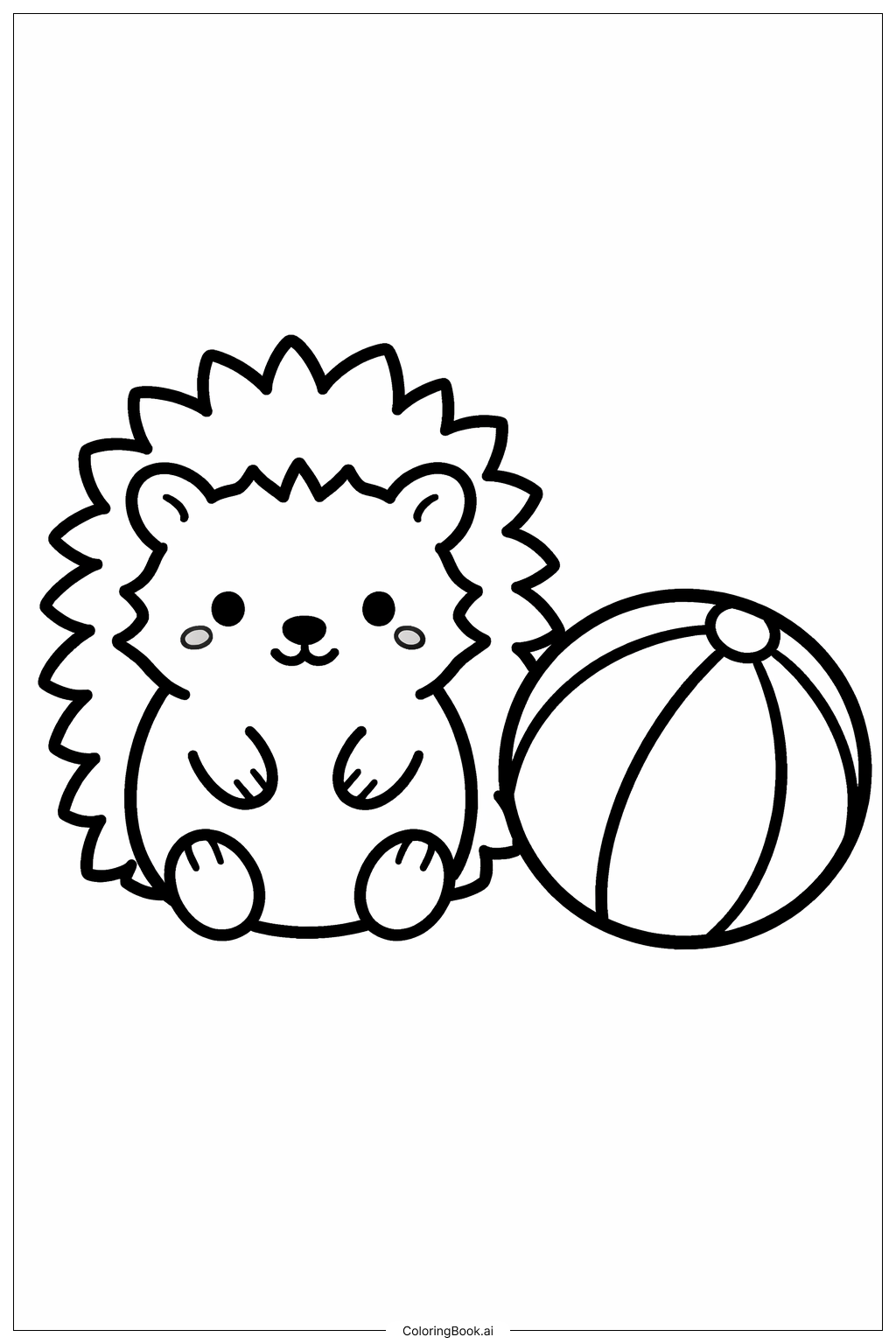 Igel mit Ball Ausmalseite 