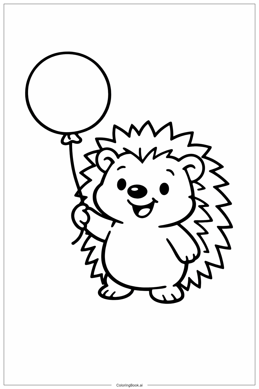  Igel mit Ballon Ausmalseite 