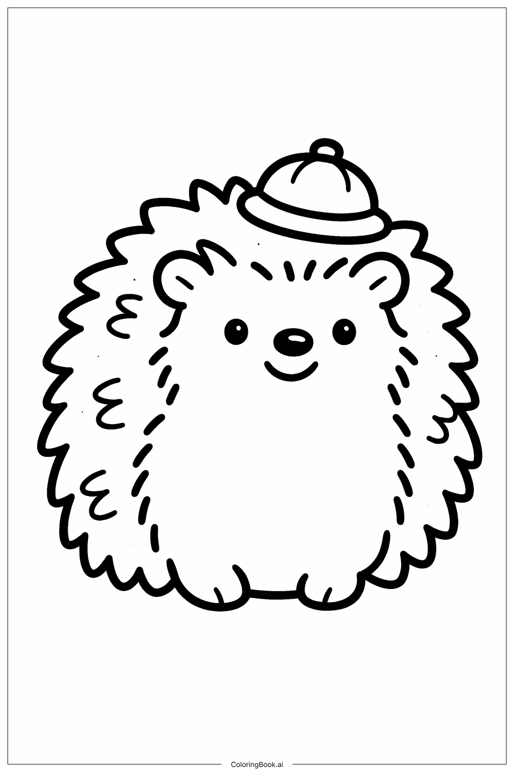  Igel mit Hut Ausmalseite 