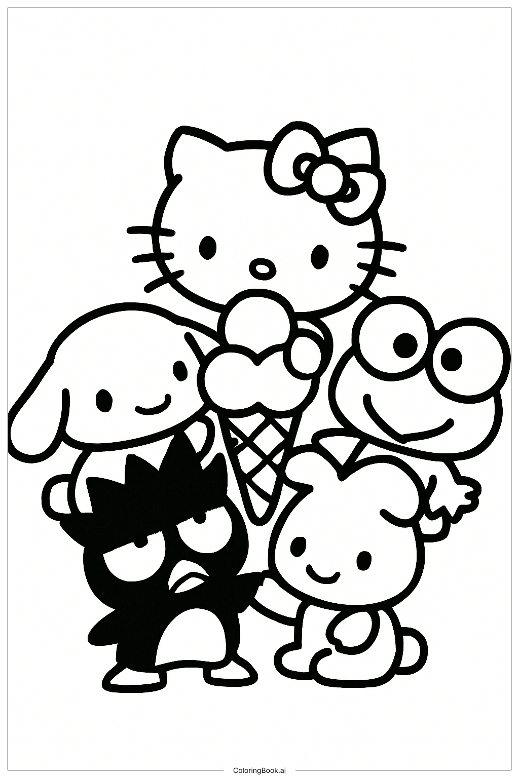  Hello Kitty And Friends Ice Cream Coloring Page 