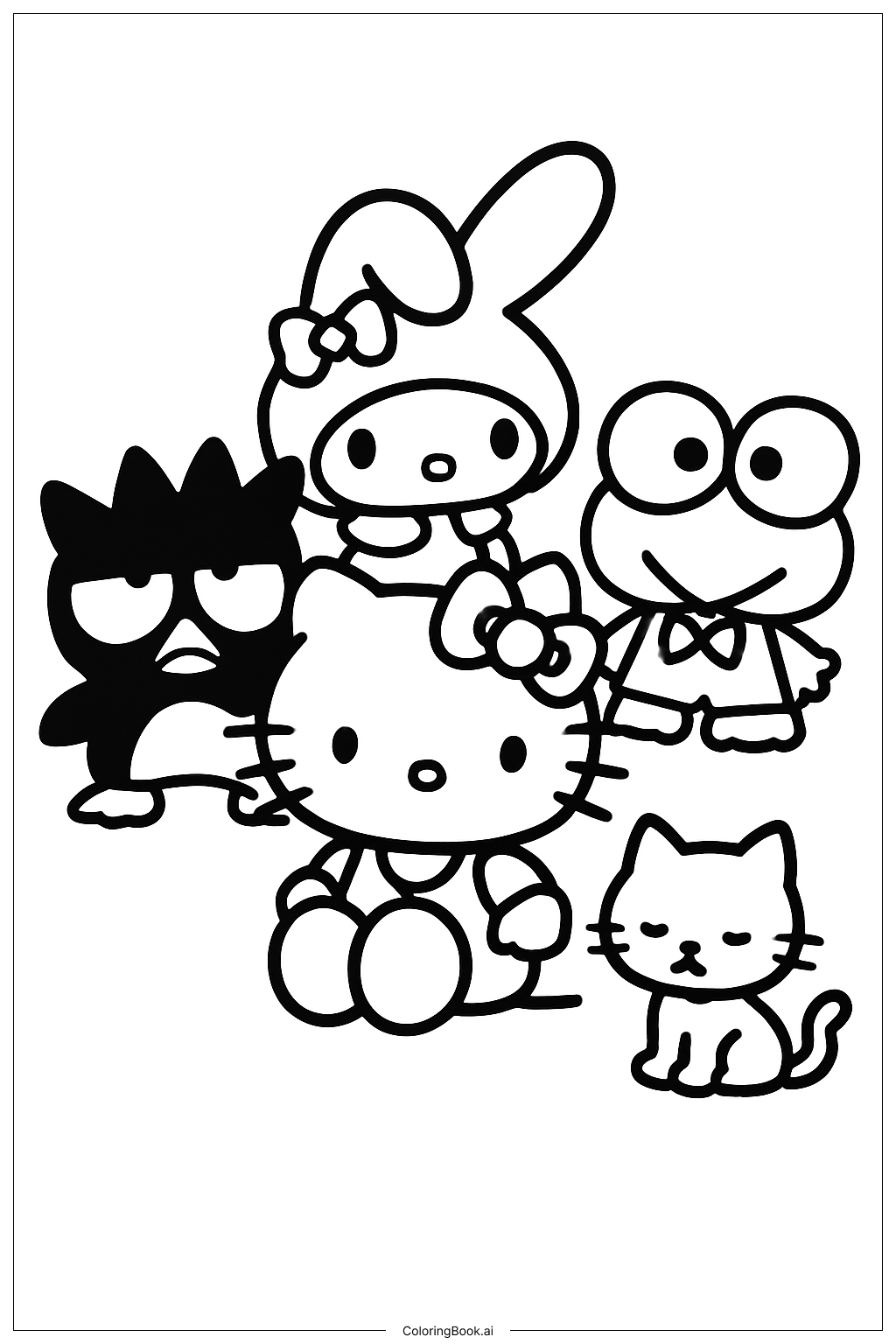  Hello Kitty And Friends Pet Cat Coloring Page 