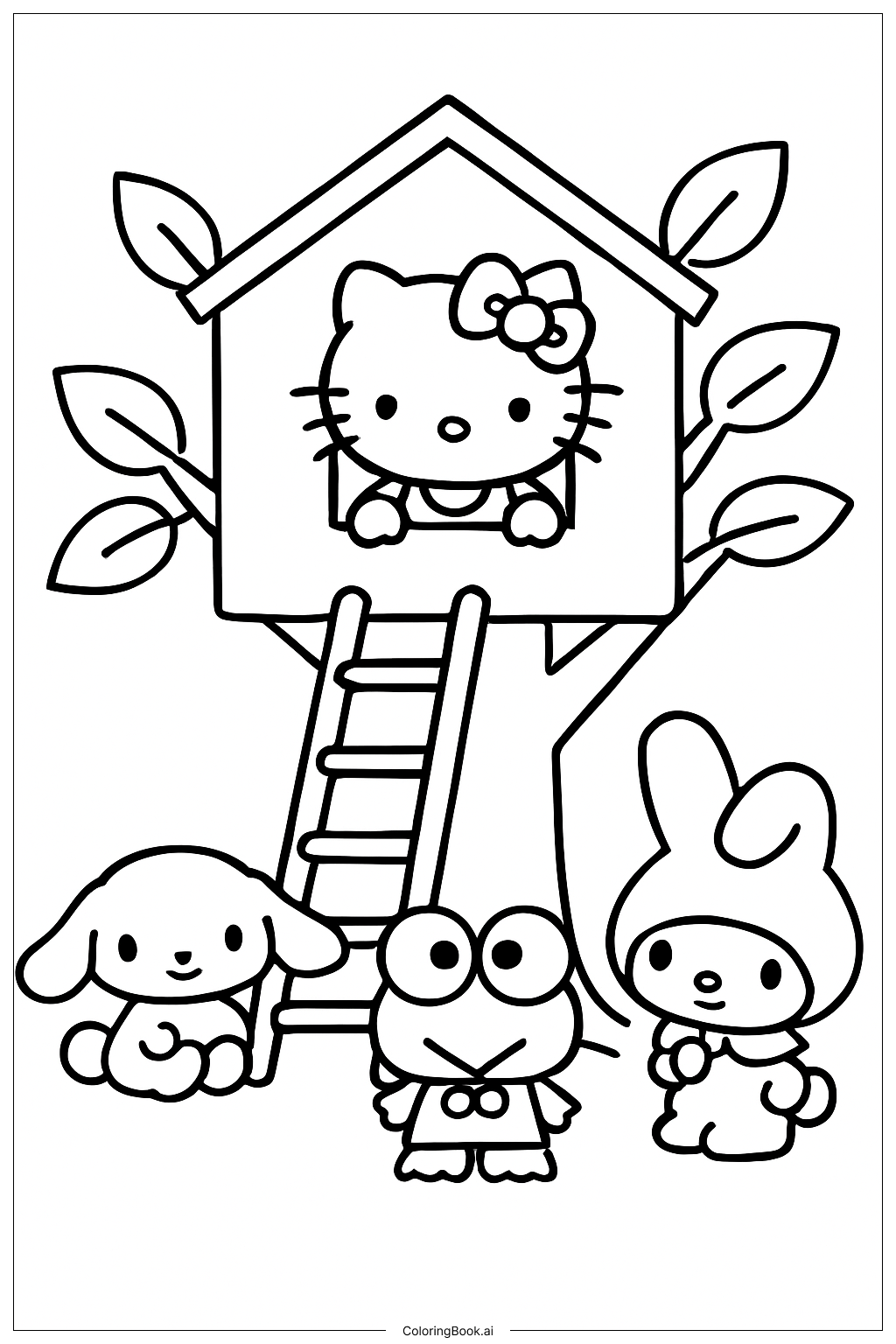  Hello Kitty And Friends Treehouse Adventure Coloring Page 
