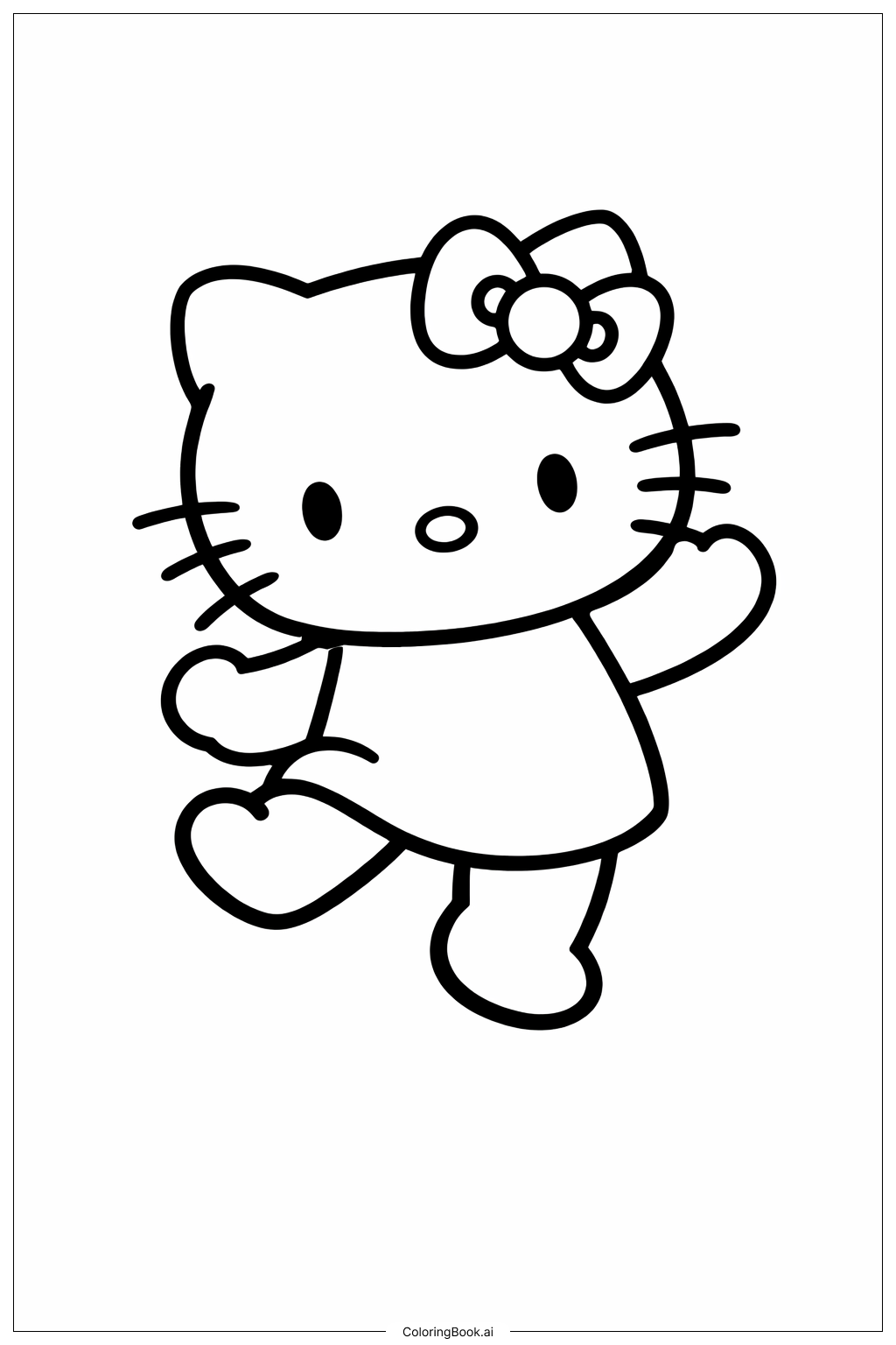 Hello Kitty 棉花糖跳舞著色頁
