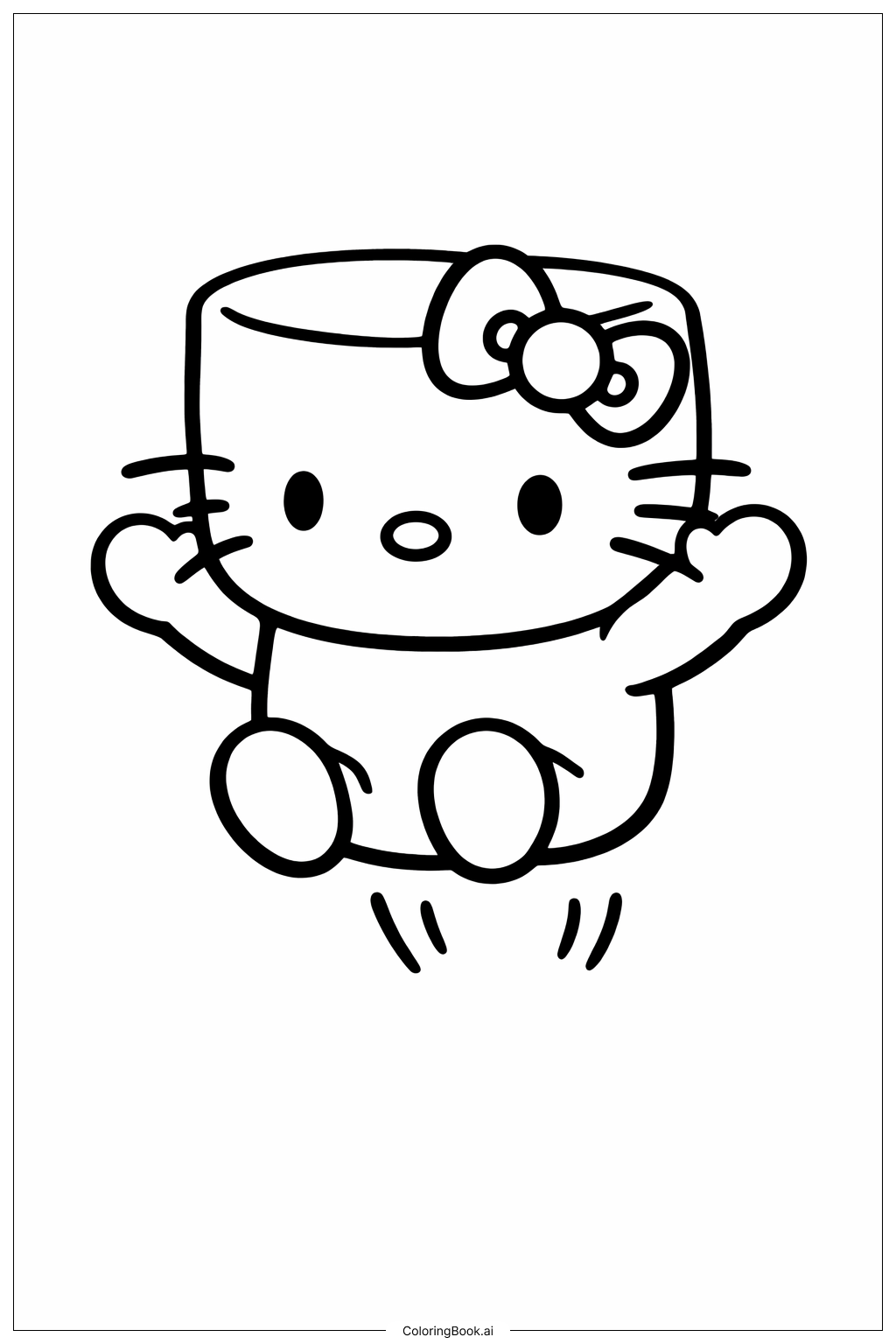 Hello Kitty 棉花糖跳躍著色頁