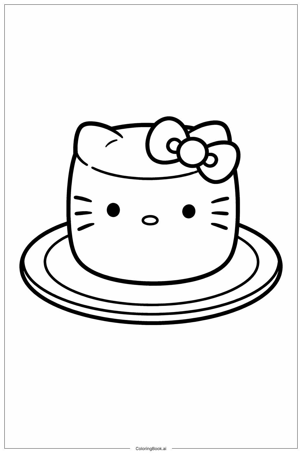 Hello Kitty 棉花糖擺盤著色頁