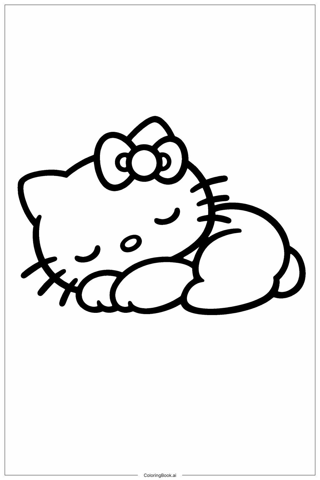 Hello Kitty 棉花糖睡覺著色頁