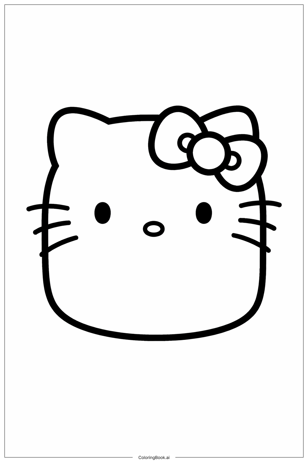 Hello Kitty 棉花糖造型帶蝴蝶結著色頁