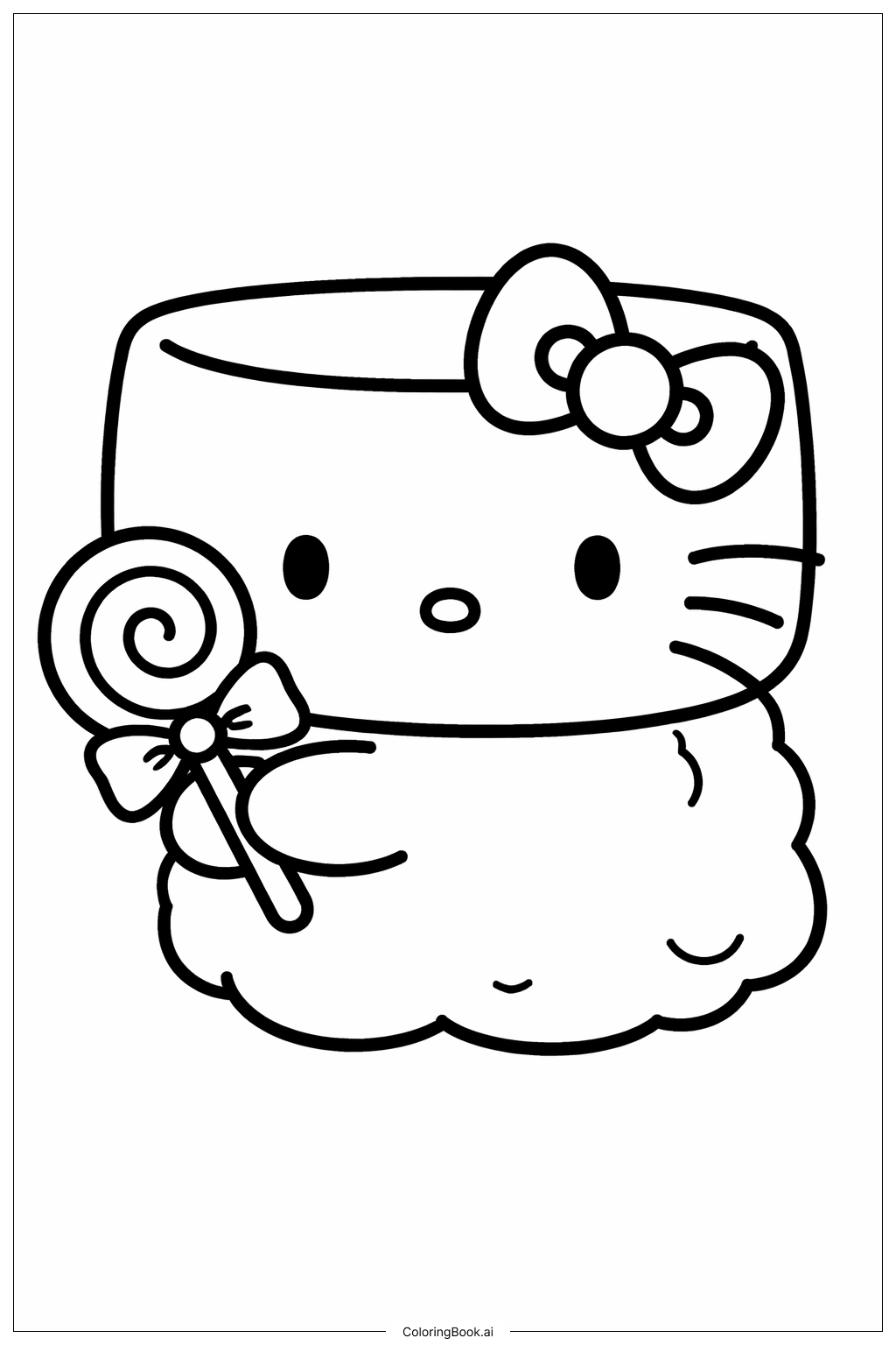 헬로키티 마시멜로 색칠공부 페이지